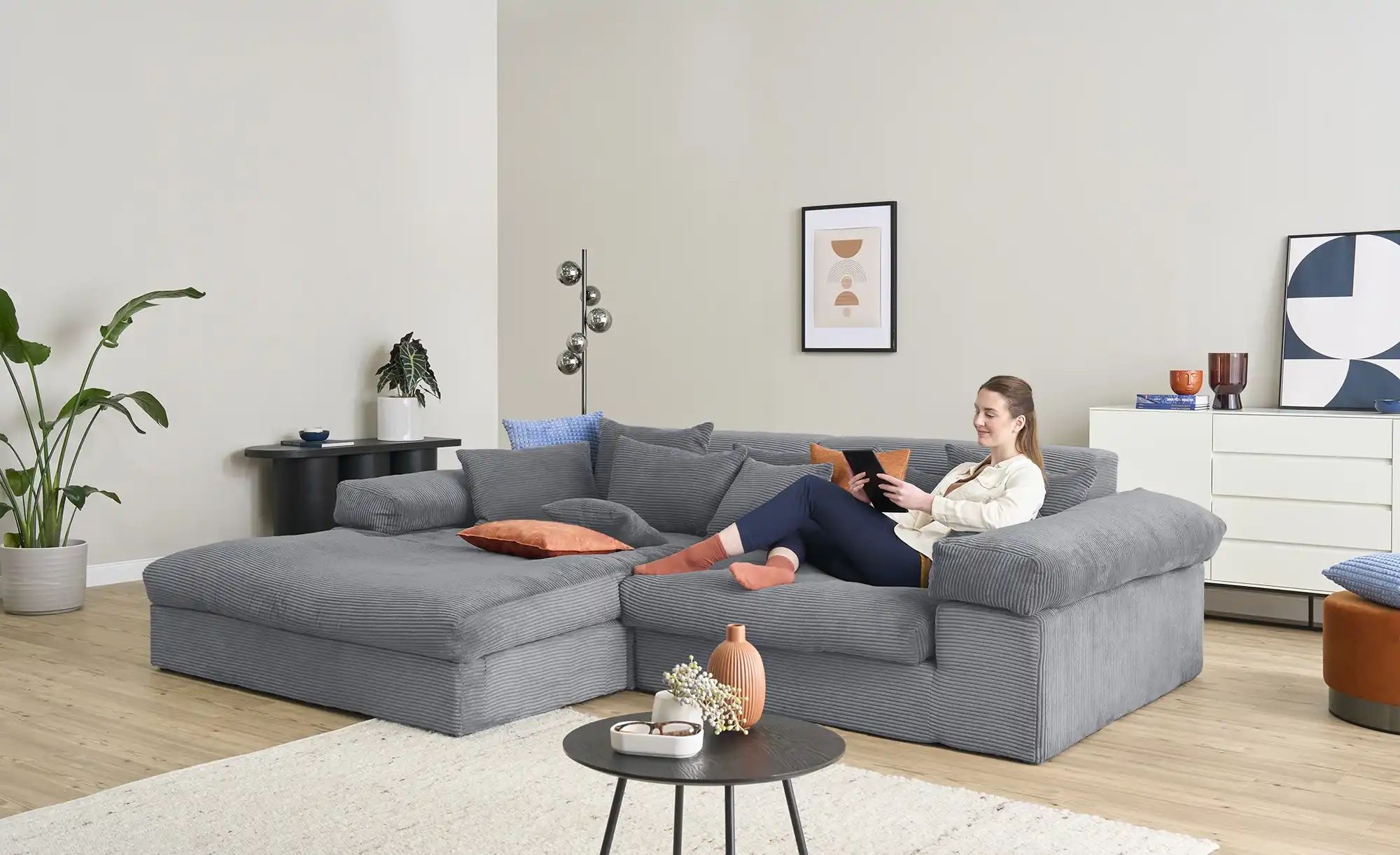smart Ecksofa  Lianea ¦ grau ¦ Maße (cm): B: 291 H: 86 T: 208.0 Polstermöbe günstig online kaufen