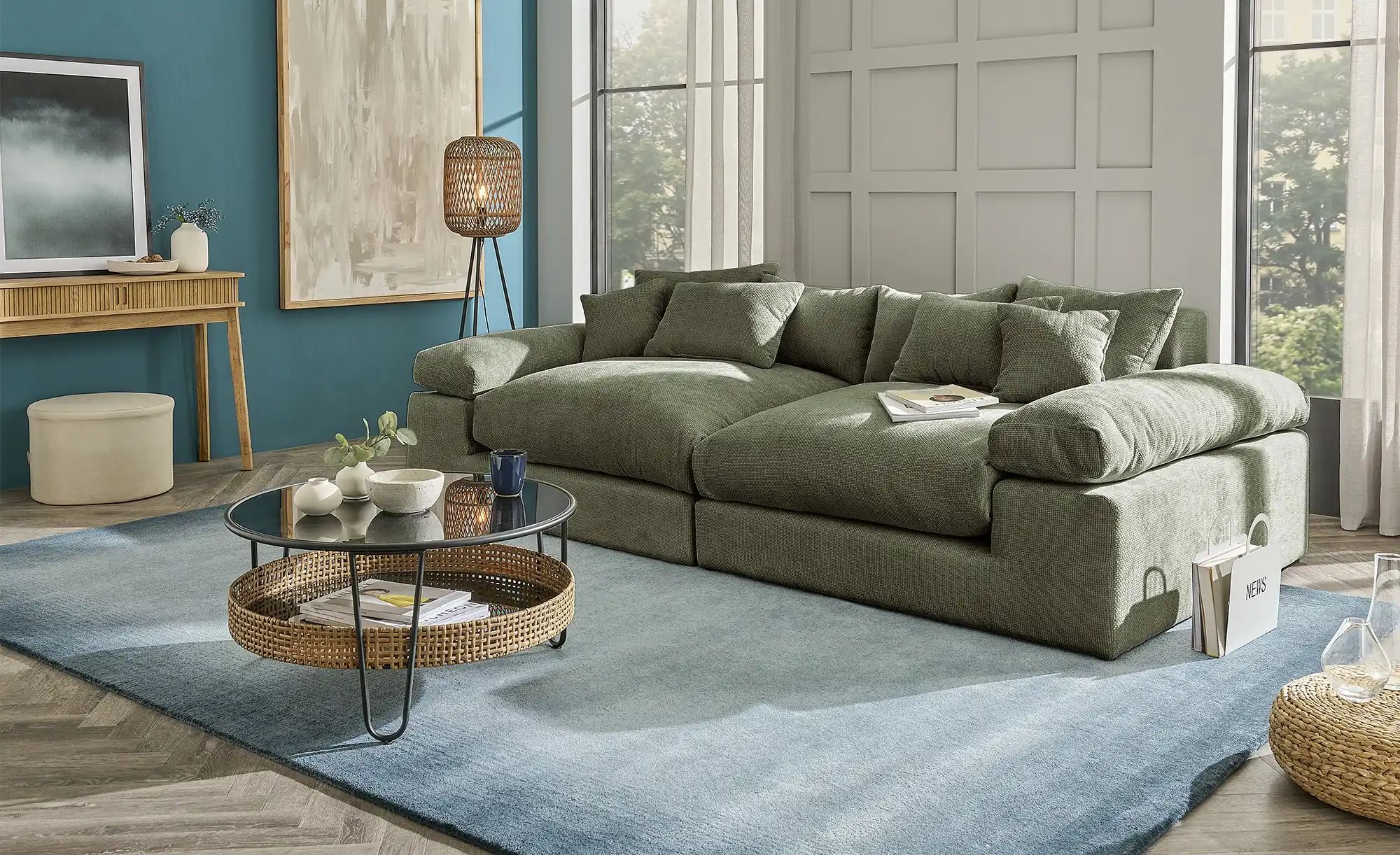 smart Big Sofa  Lianea ¦ grün ¦ Maße (cm): B: 260 H: 86 T: 133.0 Polstermöb günstig online kaufen