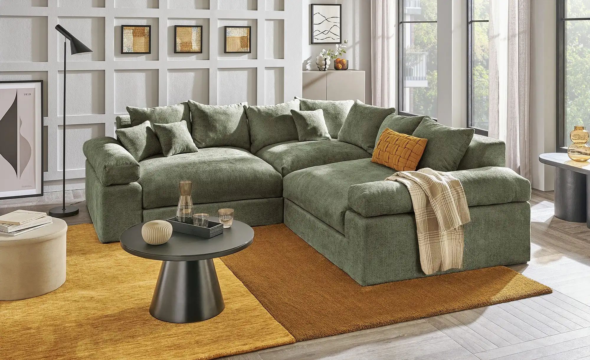 Thumbnail - smart Ecksofa  Lionore ¦ grün ¦ Maße (cm): B: 256 H: 86 T: 256.0 Polstermöbel > Sofas > Ecksofas - Höffner