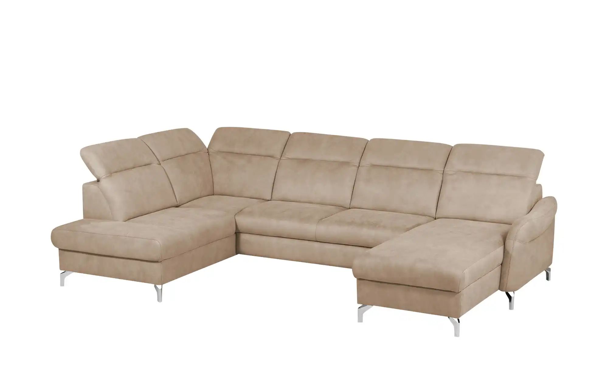 Thumbnail - uno Wohnlandschaft Wildleder-Optik Basel ¦ beige ¦ Maße (cm): B: 304 H: 100 T: 200.0 Polstermöbel > Sofas > Schlafsofas ...