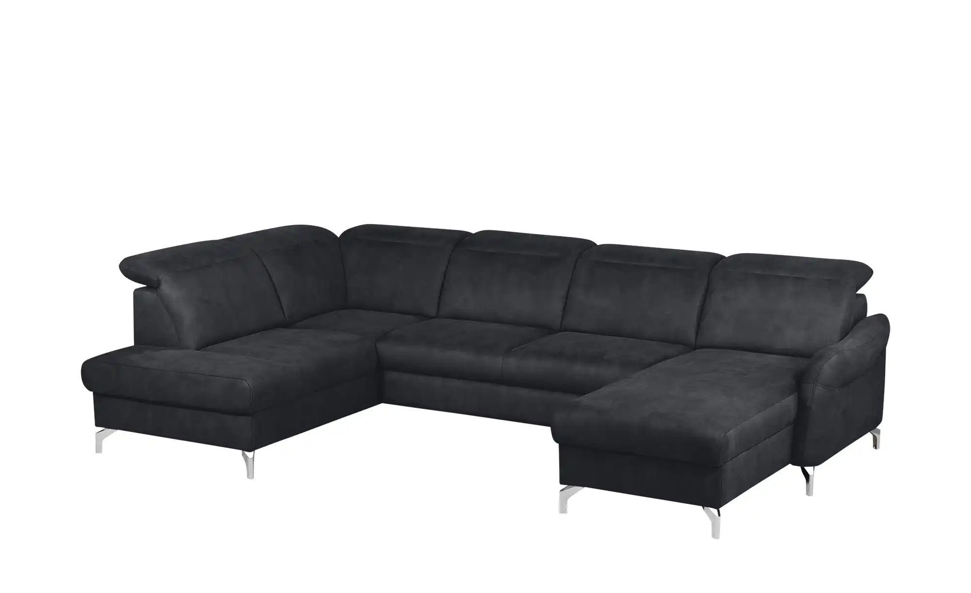 Thumbnail - uno Wohnlandschaft Wildleder-Optik Basel ¦ schwarz ¦ Maße (cm): B: 304 H: 100 T: 200.0 Polstermöbel > Sofas > Schlafsofa...