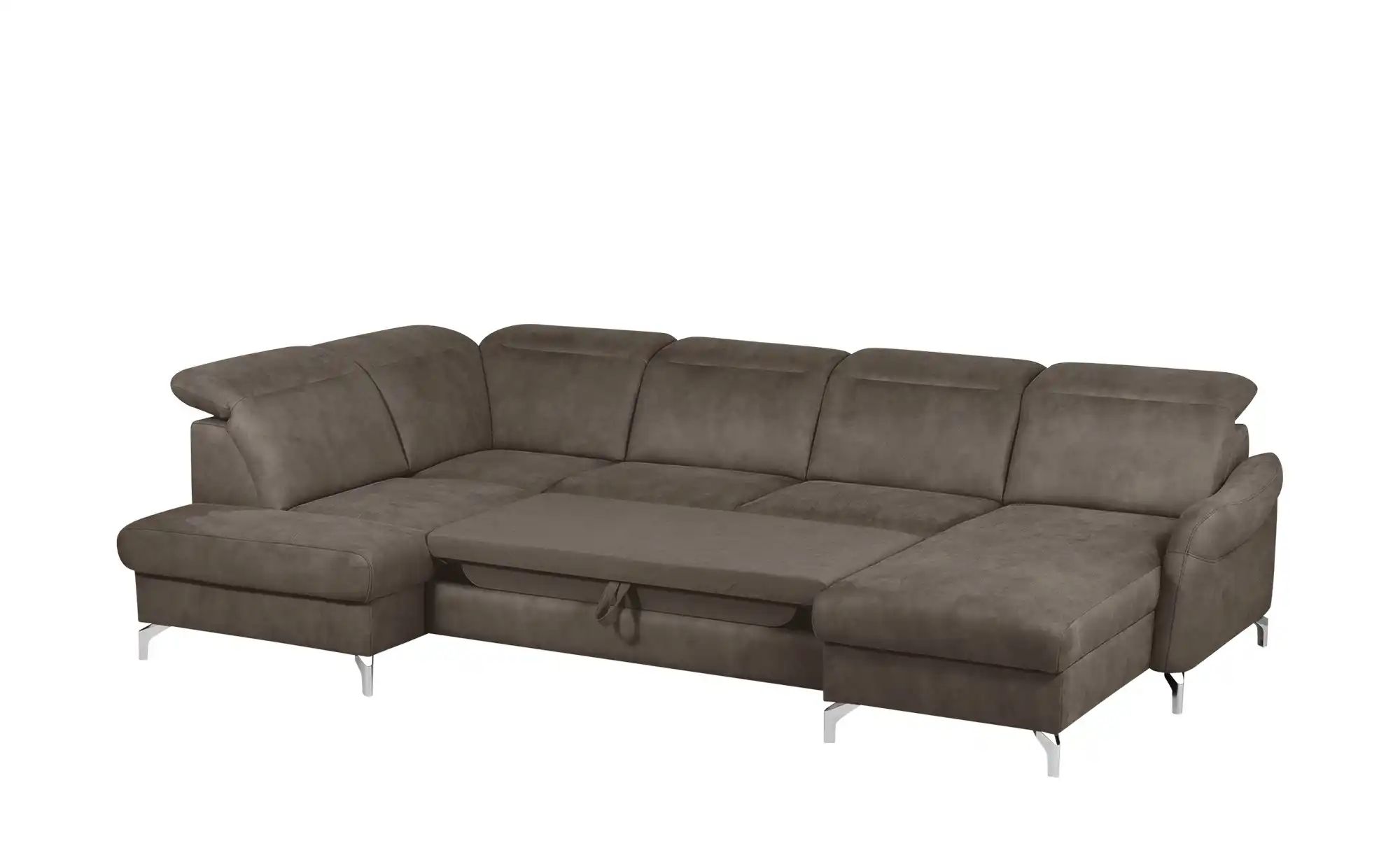 Thumbnail - uno Wohnlandschaft Wildleder-Optik Basel ¦ braun ¦ Maße (cm): B: 304 H: 100 T: 200.0 Polstermöbel > Sofas > Schlafsofas ...