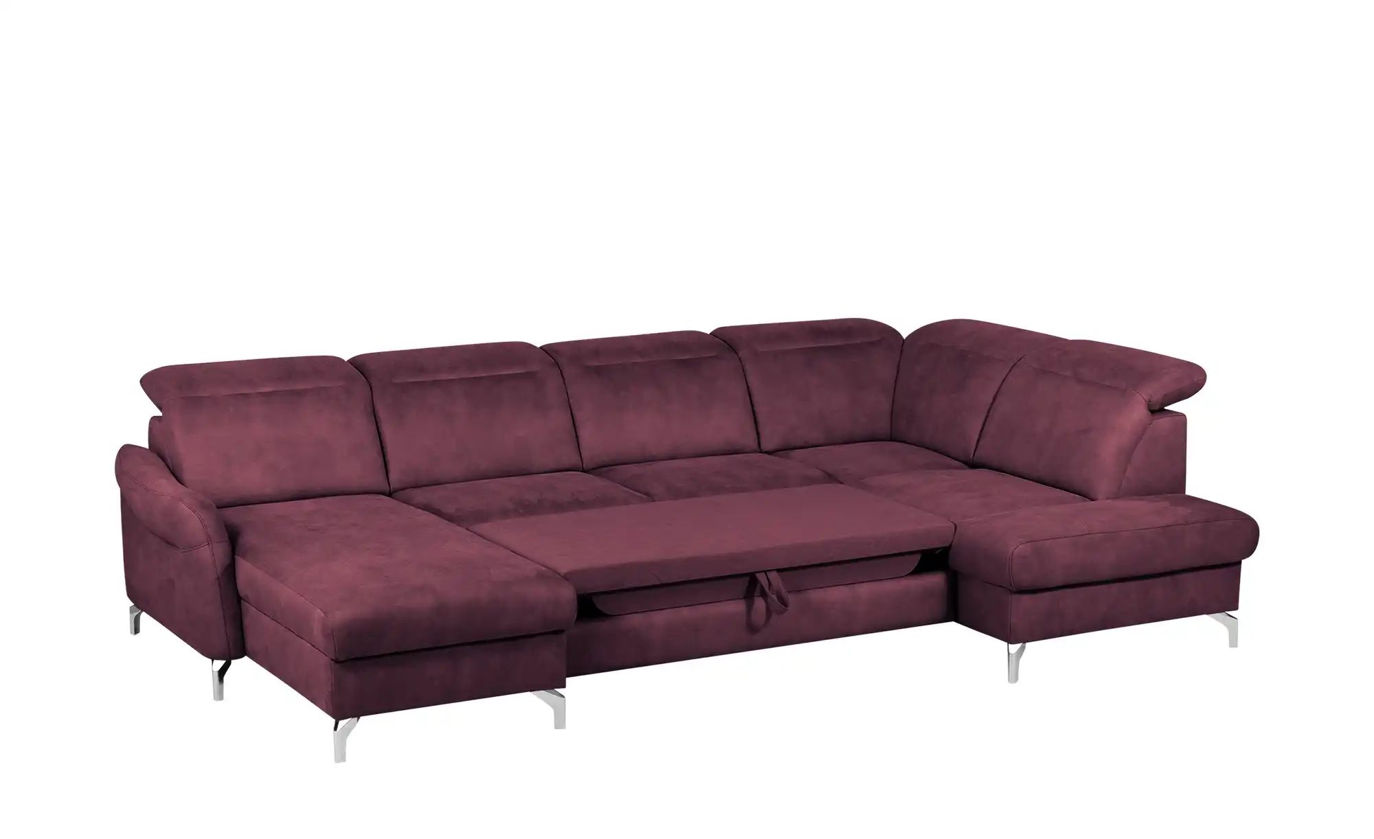 Thumbnail - uno Wohnlandschaft Wildleder-Optik Basel ¦ rot ¦ Maße (cm): B: 304 H: 100 T: 200.0 Polstermöbel > Sofas > Schlafsofas - ...