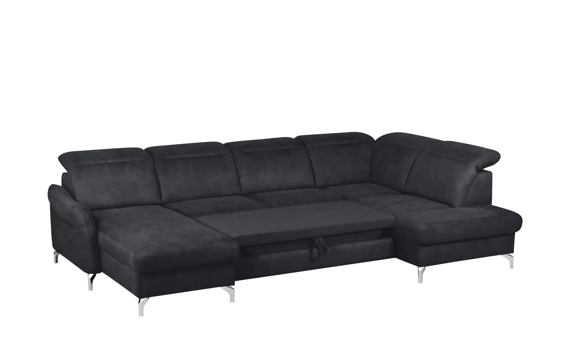 Thumbnail - uno Wohnlandschaft Wildleder-Optik Basel ¦ schwarz ¦ Maße (cm): B: 304 H: 100 T: 200.0 Polstermöbel > Sofas > Schlafsofa...