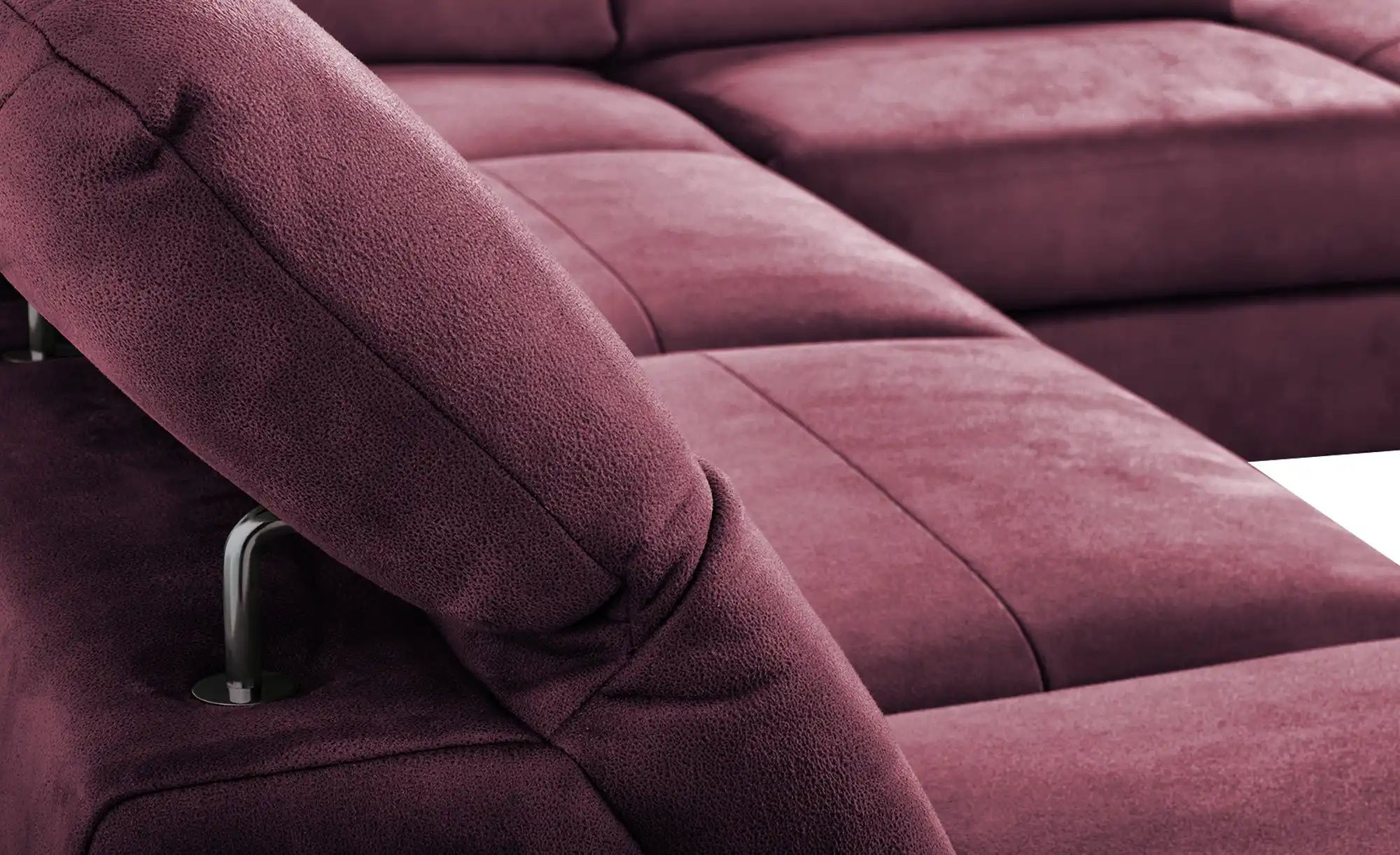 Thumbnail - uno Wohnlandschaft Wildleder-Optik Basel ¦ rot ¦ Maße (cm): B: 304 H: 100 T: 200.0 Polstermöbel > Sofas > Wohnlandschaft...