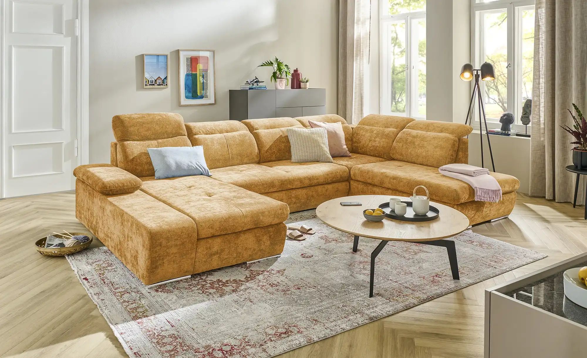 switch Wohnlandschaft  Avilla ¦ gelb ¦ Maße (cm): B: 355 H: 86 T: 234.0 Pol günstig online kaufen