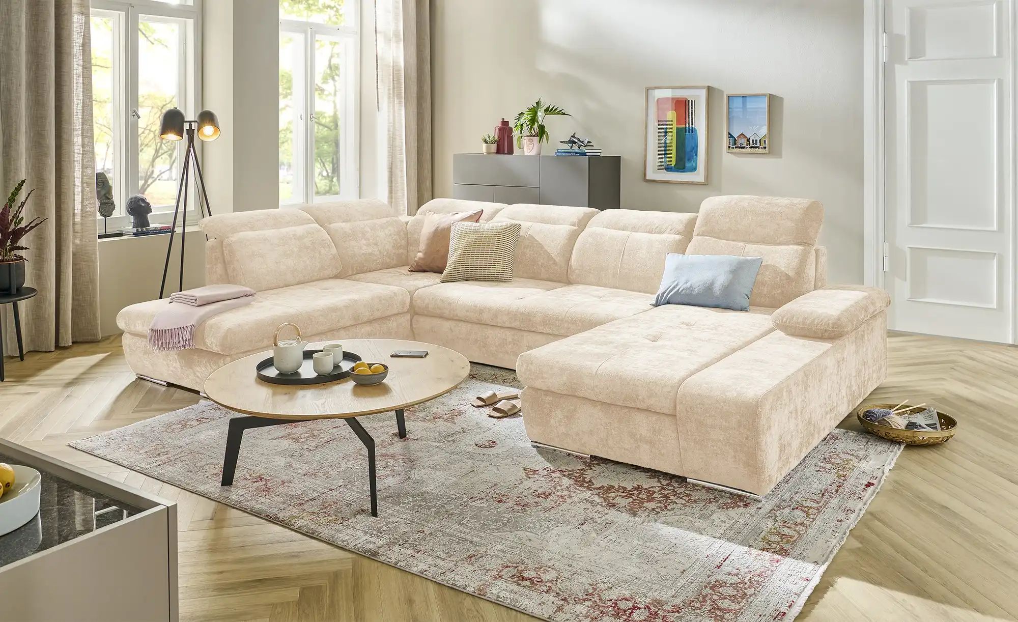 switch Wohnlandschaft  Avilla ¦ creme ¦ Maße (cm): B: 355 H: 86 T: 234.0 Po günstig online kaufen
