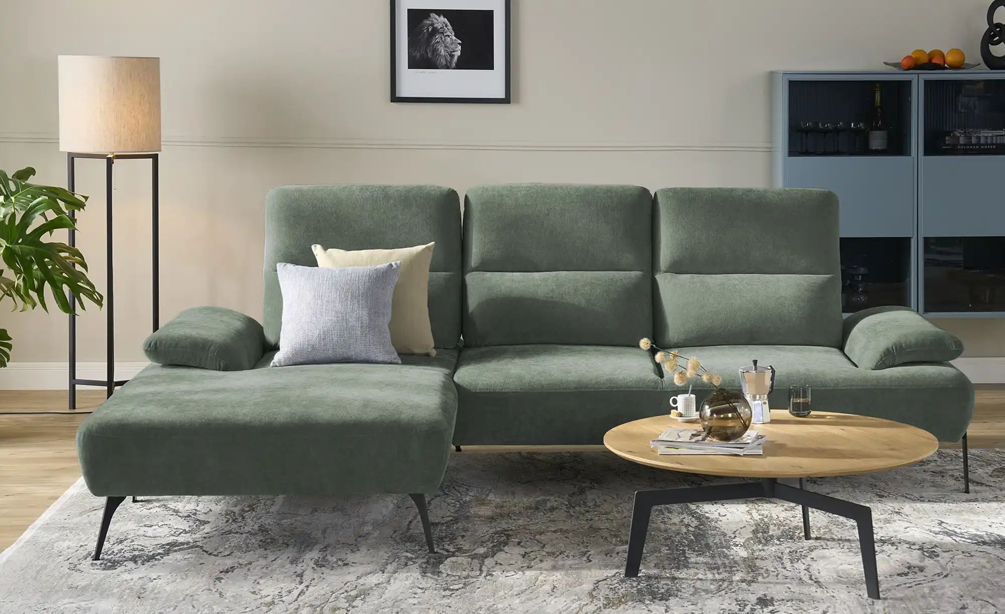 Thumbnail - switch Ecksofa  Cesar ¦ grün ¦ Maße (cm): B: 288 H: 102 T: 183.0 Polstermöbel > Sofas > Ecksofas - Höffner