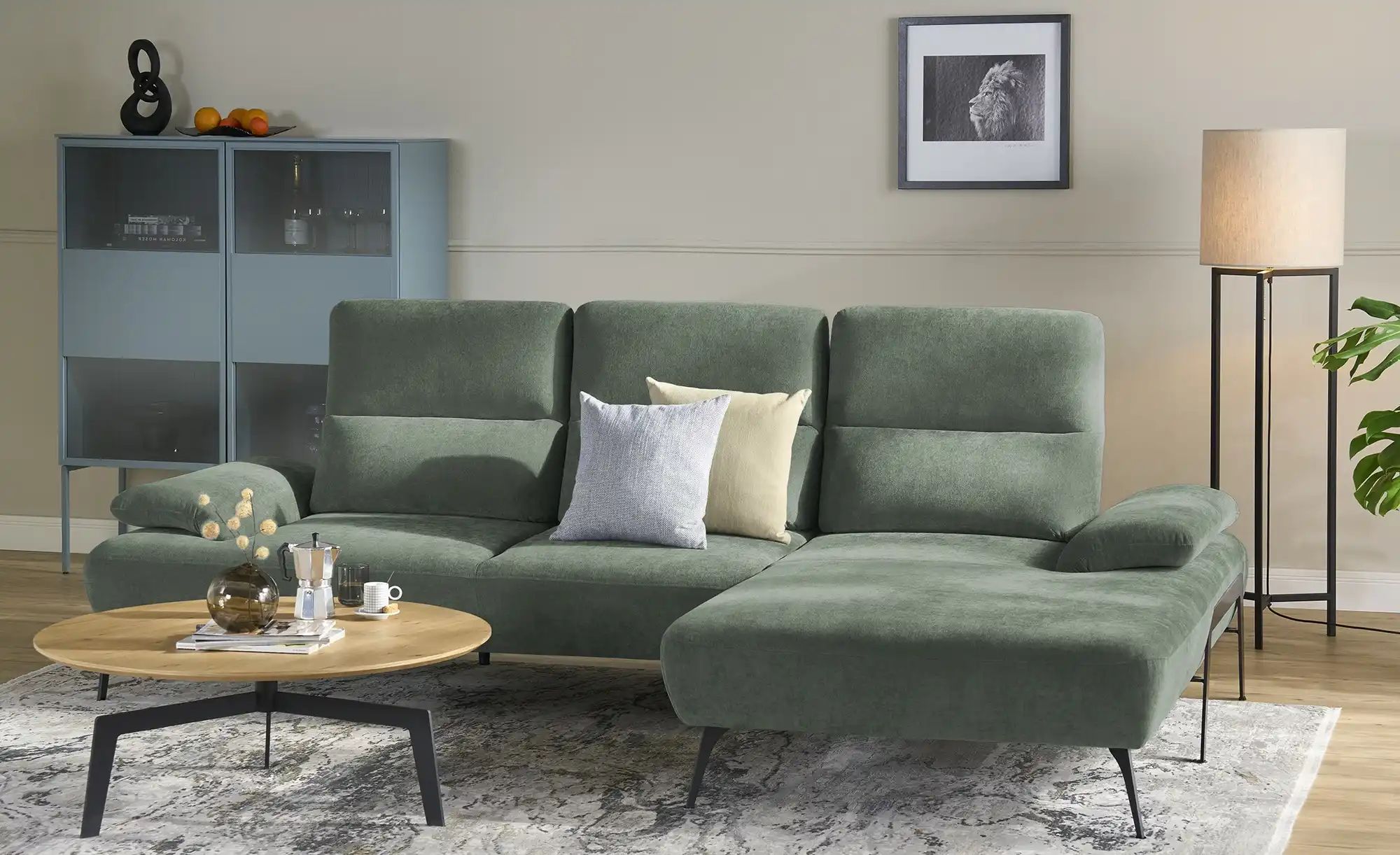 Thumbnail - switch Ecksofa  Cesar ¦ grün ¦ Maße (cm): B: 288 H: 102 T: 183.0 Polstermöbel > Sofas > Ecksofas - Höffner