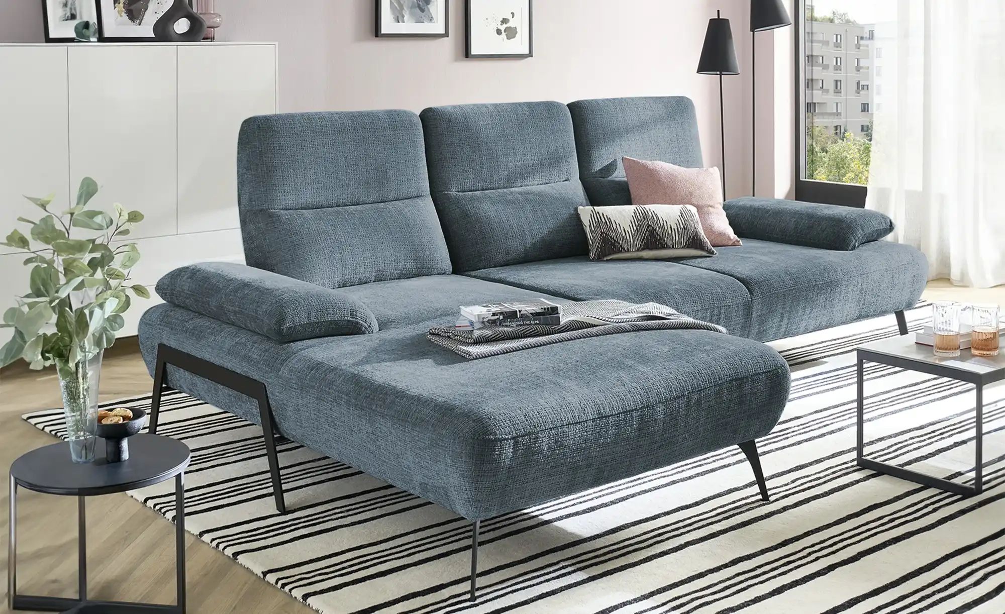 Thumbnail - switch Ecksofa  Cesar ¦ blau ¦ Maße (cm): B: 288 H: 102 T: 183.0 Polstermöbel > Sofas > Ecksofas - Höffner