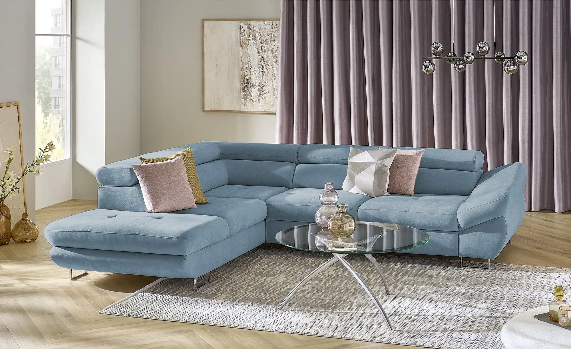 Thumbnail - switch Ecksofa  Fabio ¦ blau ¦ Maße (cm): B: 280 H: 69 T: 235.0 Polstermöbel > Sofas > Ecksofas - Höffner