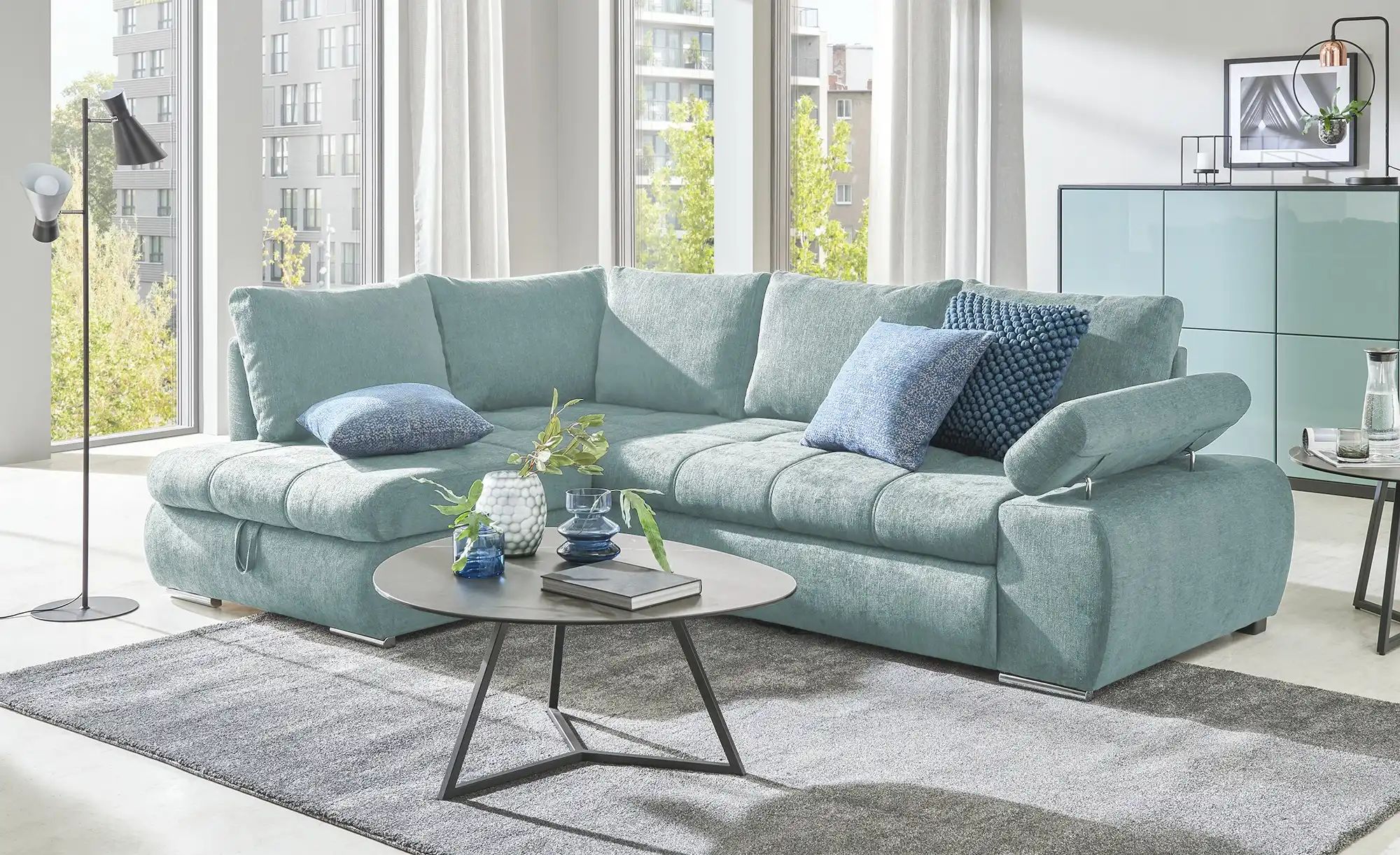 Thumbnail - switch Ecksofa  Sky ¦ blau ¦ Maße (cm): B: 265 H: 89 T: 175.0 Polstermöbel > Sofas > Ecksofas - Höffner