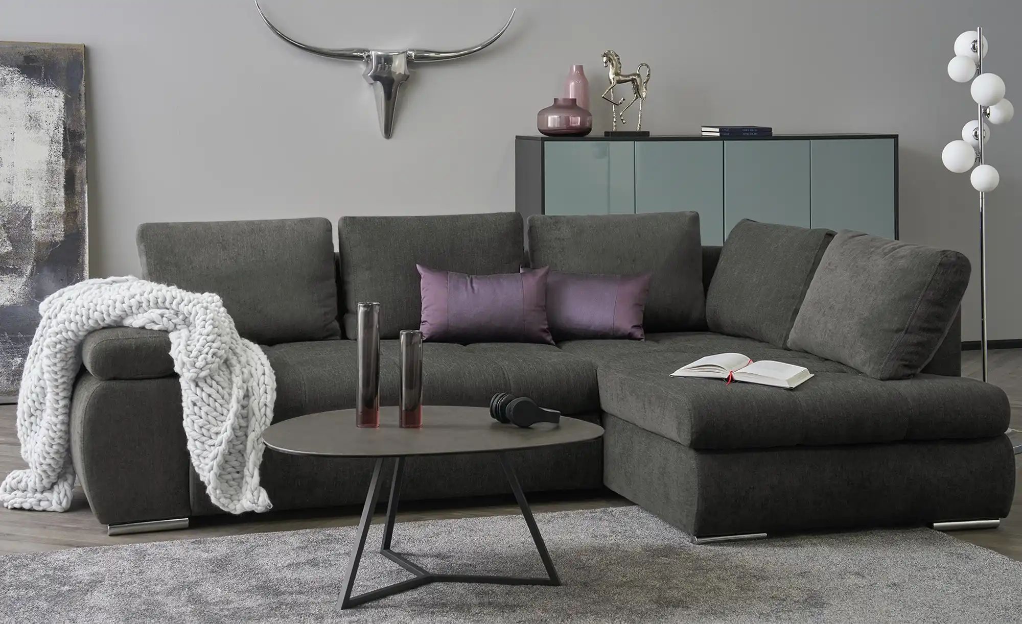 Thumbnail - switch Ecksofa Sky ¦ schwarz ¦ Maße (cm): B: 265 H: 89 T: 175.0 Polstermöbel > Sofas > Ecksofas - Höffner