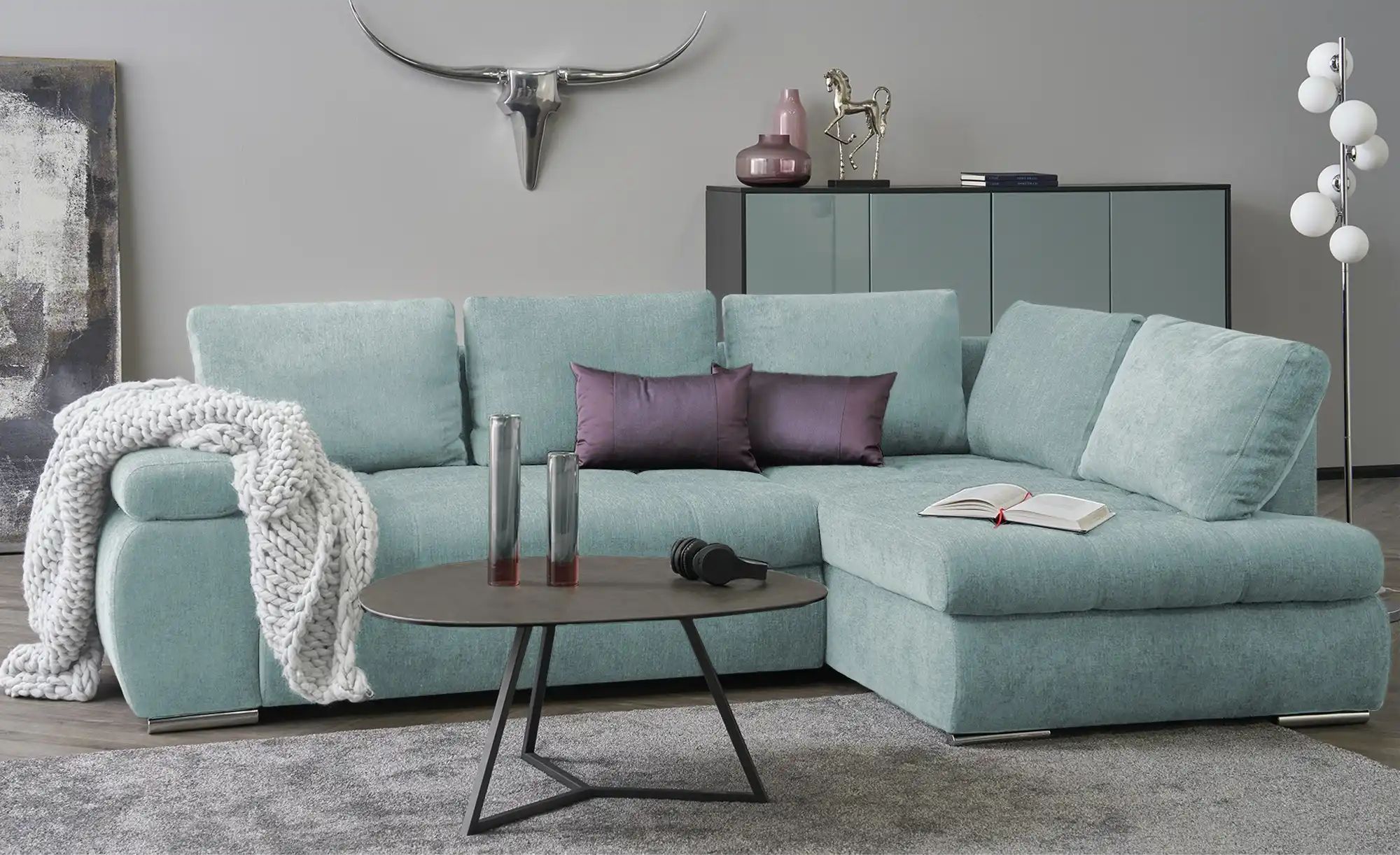 Thumbnail - switch Ecksofa  Sky ¦ blau ¦ Maße (cm): B: 265 H: 89 T: 175.0 Polstermöbel > Sofas > Ecksofas - Höffner