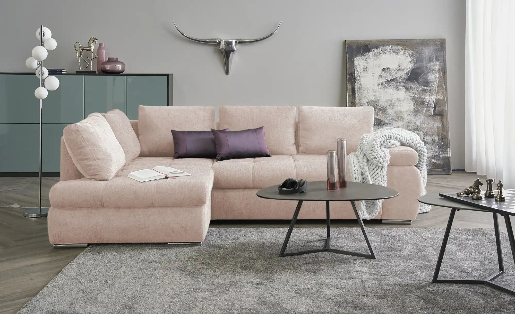 switch Ecksofa  Sky ¦ rosa/pink ¦ Maße (cm): B: 265 H: 89 T: 175.0 Polsterm günstig online kaufen