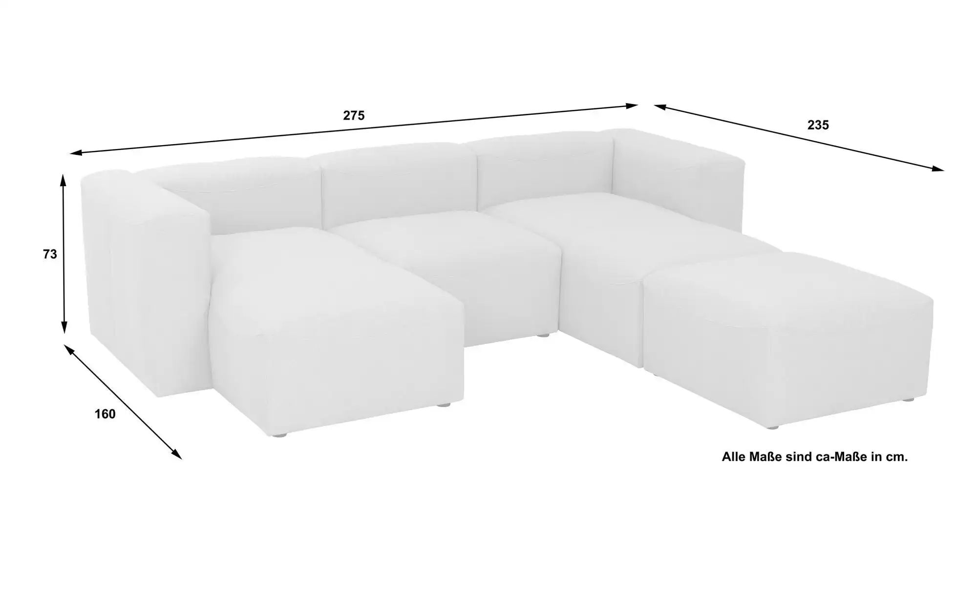 Max Winzer Ecksofa  Lena ¦ schwarz ¦ Maße (cm): B: 275 H: 73 Polstermöbel > günstig online kaufen