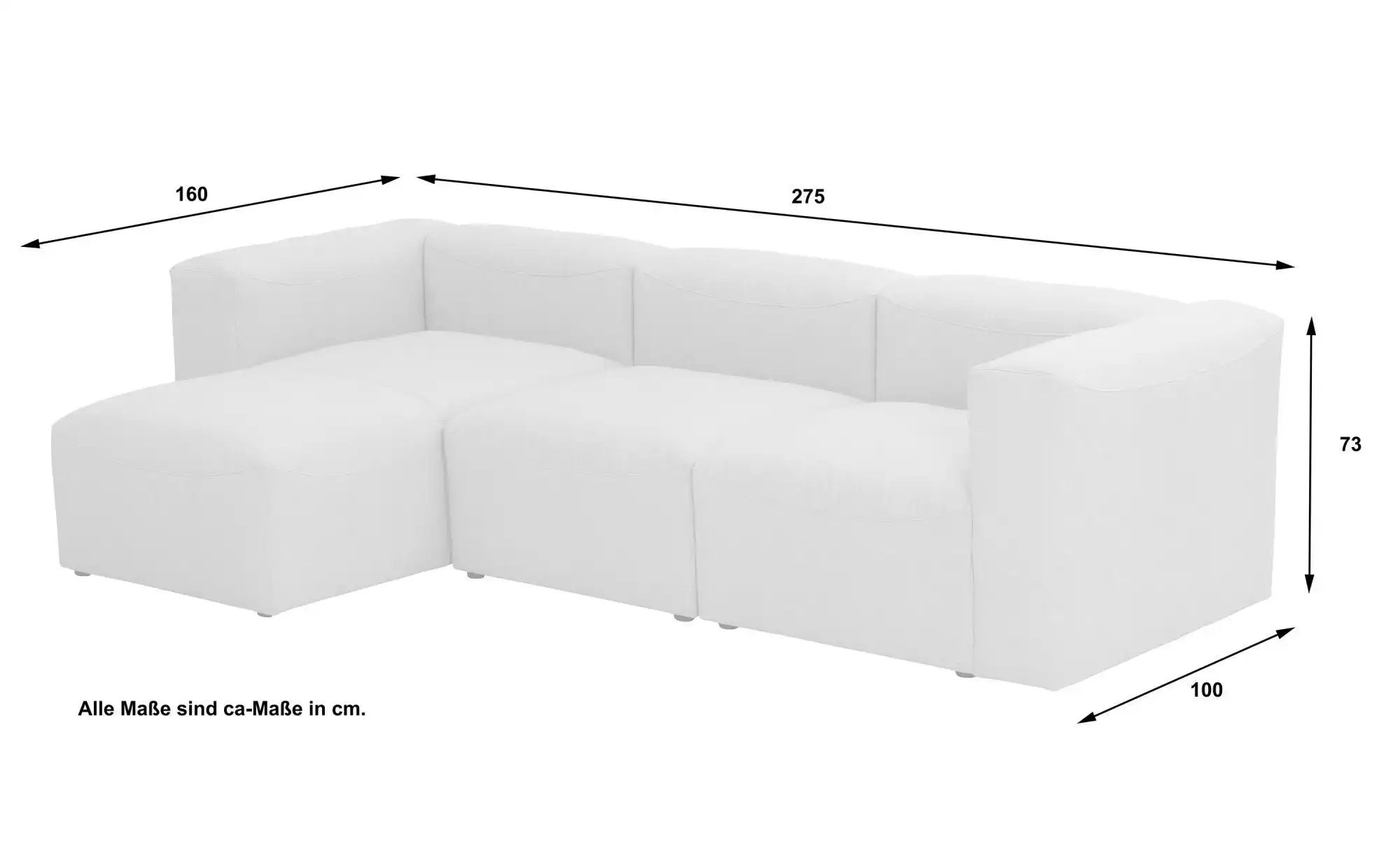 Max Winzer Ecksofa  Lena ¦ schwarz ¦ Maße (cm): B: 275 H: 73 Polstermöbel > günstig online kaufen