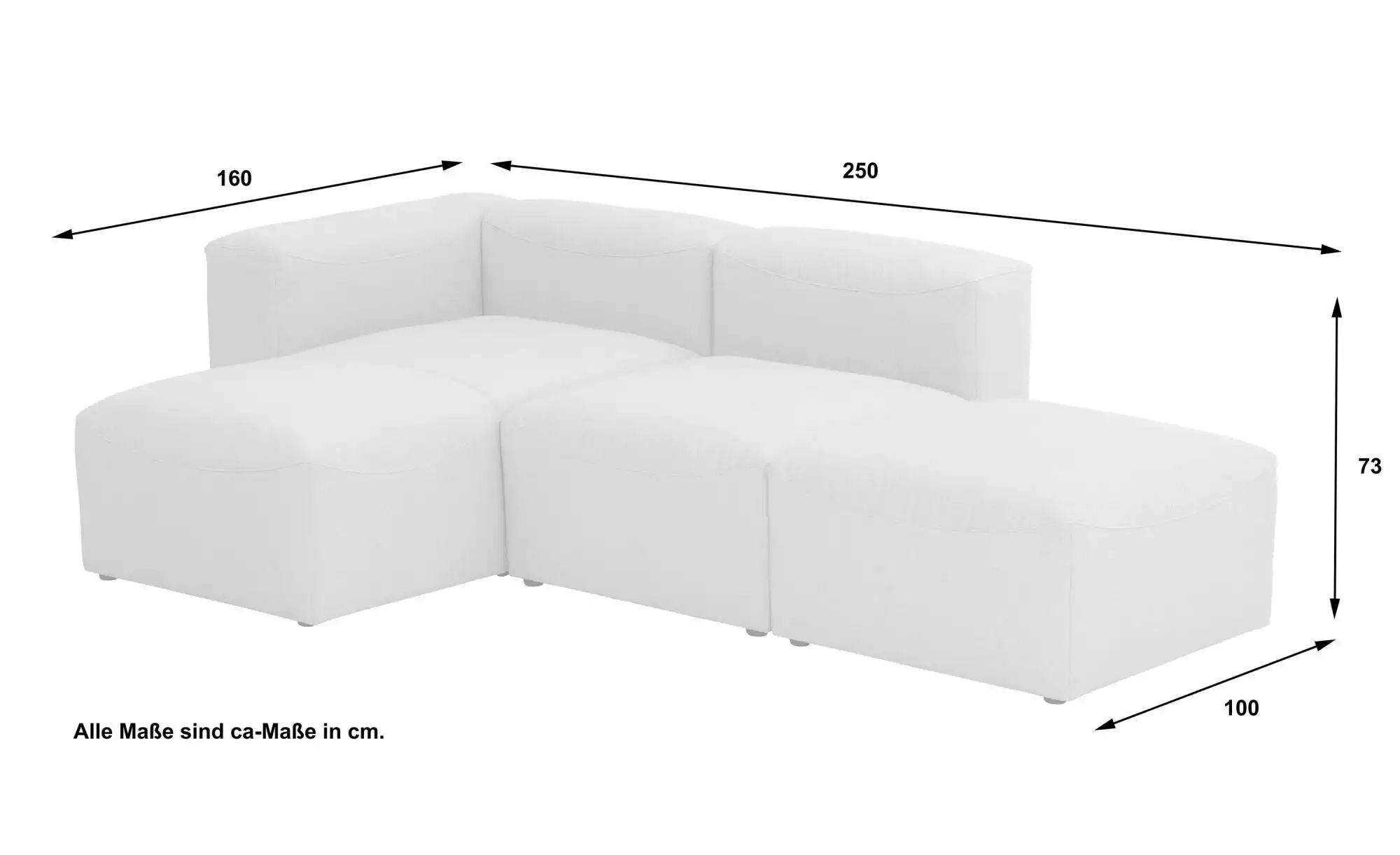 Max Winzer Ecksofa  Lena ¦ creme ¦ Maße (cm): B: 250 H: 73 Polstermöbel > S günstig online kaufen