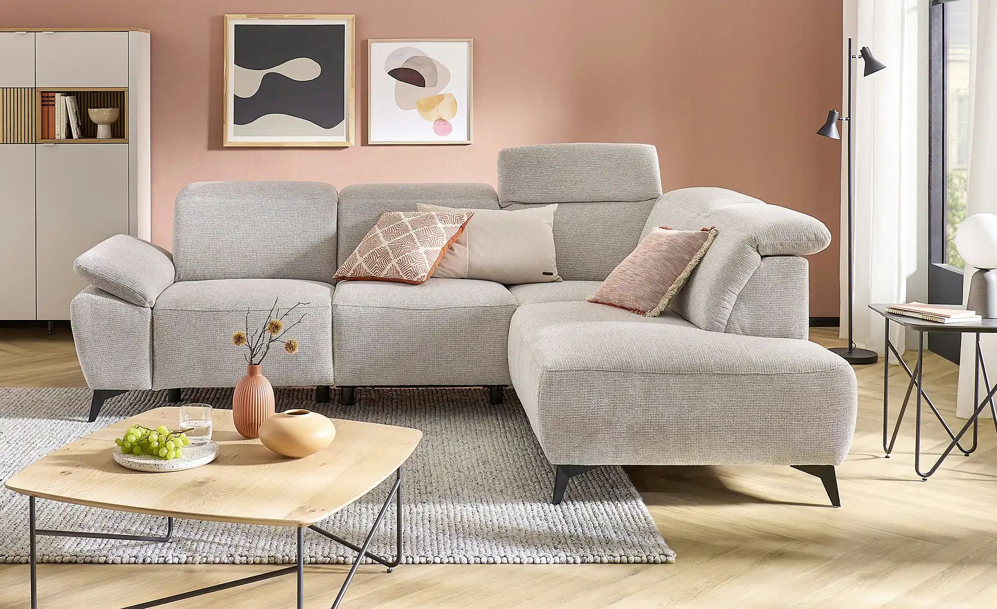 Thumbnail - uno Ecksofa  Belfast ¦ grau ¦ Maße (cm): B: 260 H: 100 T: 203.0 Polstermöbel > Sofas > Ecksofas - Höffner