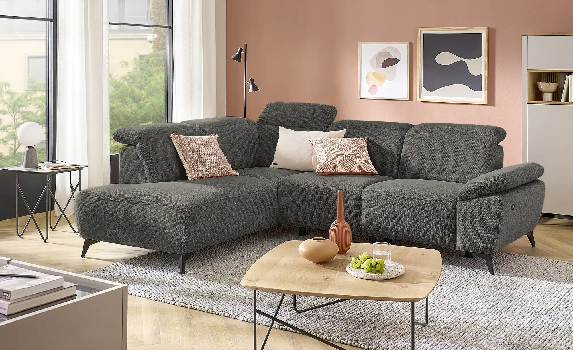 Thumbnail - uno Ecksofa  Belfast ¦ grau ¦ Maße (cm): B: 260 H: 100 T: 203.0 Polstermöbel > Sofas > Ecksofas - Höffner