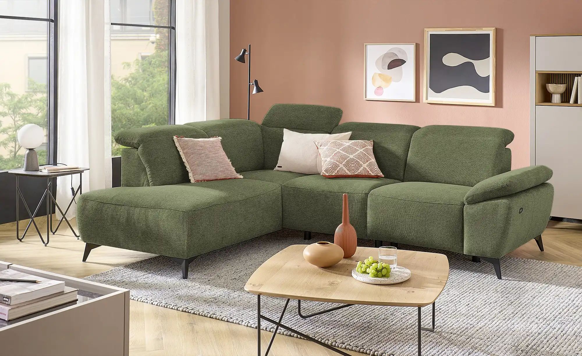 uno Ecksofa  Belfast ¦ grün ¦ Maße (cm): B: 260 H: 100 T: 203.0 Polstermöbe günstig online kaufen