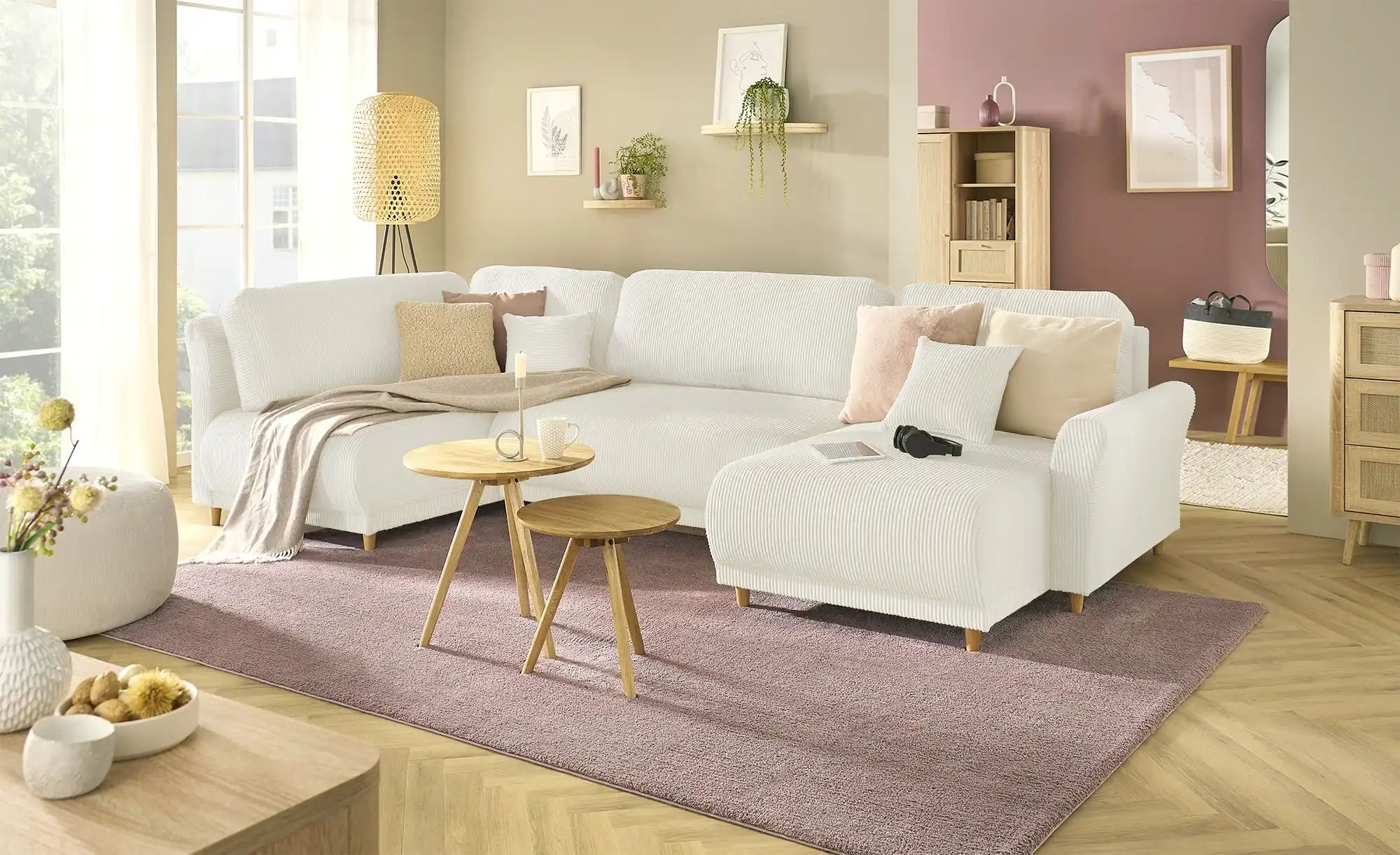 Thumbnail - Wohnlandschaft mit Funktion  Malyn II ¦ beige ¦ Maße (cm): B: 316 H: 90 T: 160.0 Polstermöbel > Sofas > Schlafsofas - Hö...