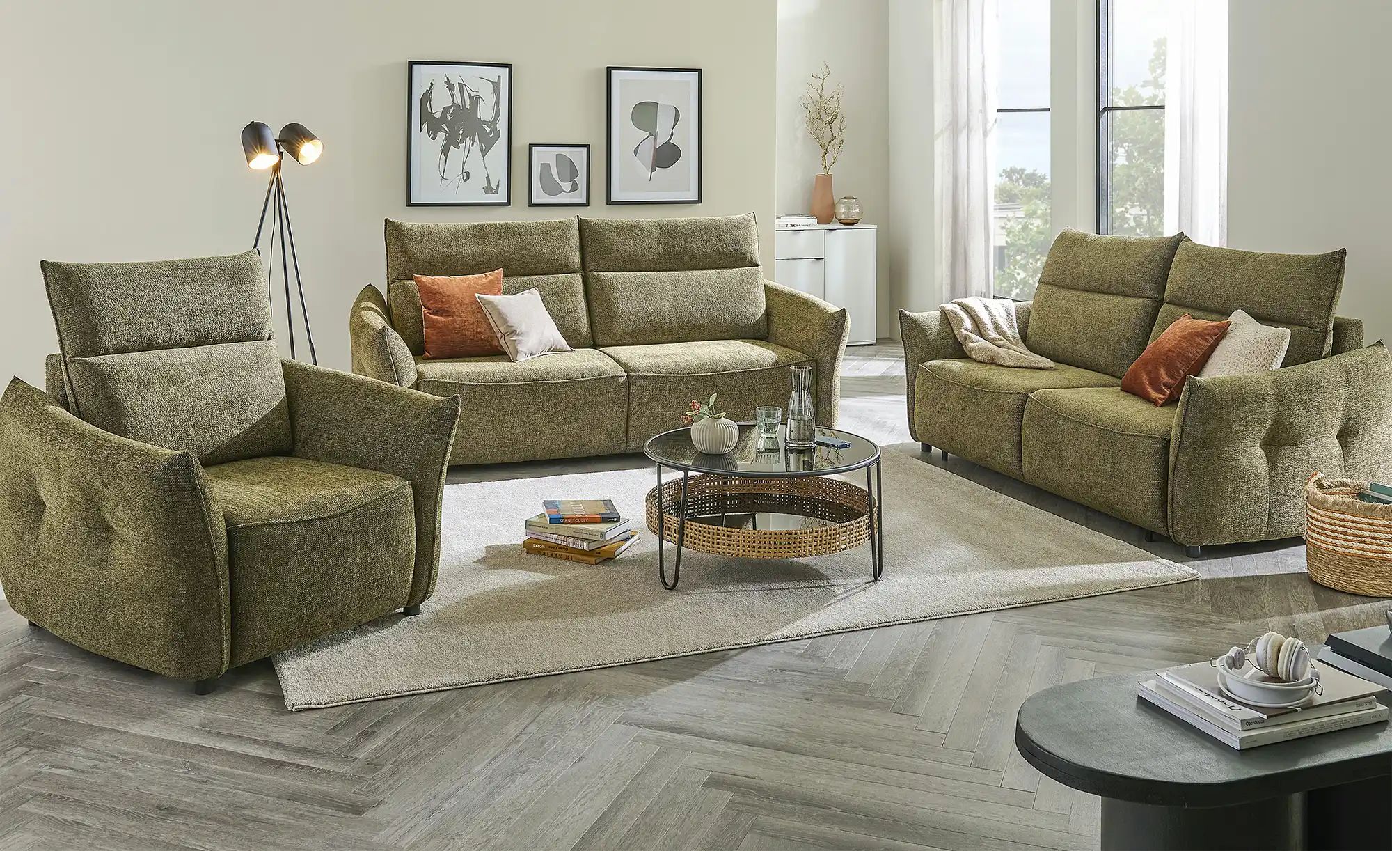 smart Big Sofa  Linda ¦ grün ¦ Maße (cm): B: 226 H: 78 T: 100.0 Polstermöbe günstig online kaufen