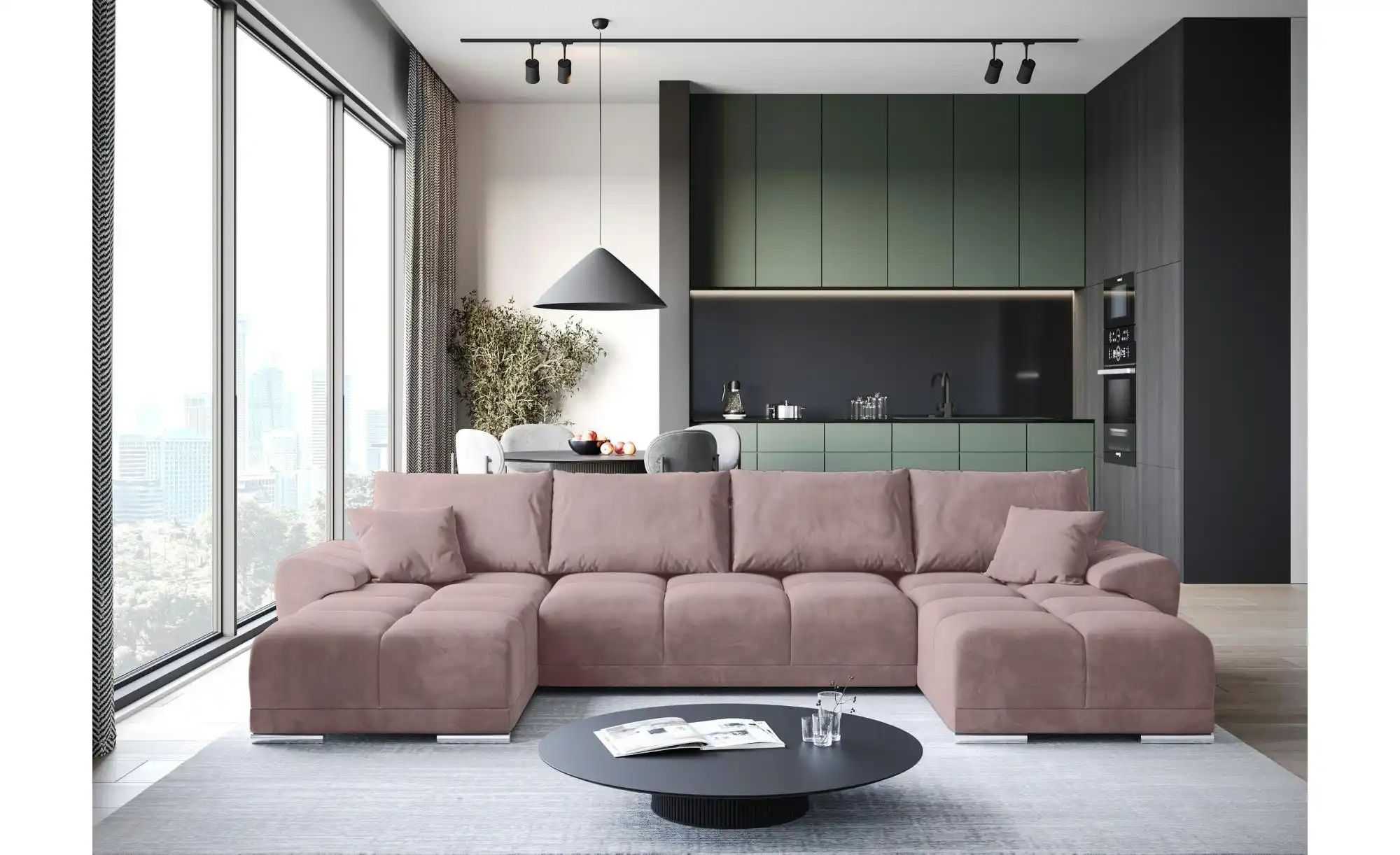 Wohnlandschaft  Nubes ¦ rosa/pink ¦ Maße (cm): B: 360 H: 85 Polstermöbel > günstig online kaufen