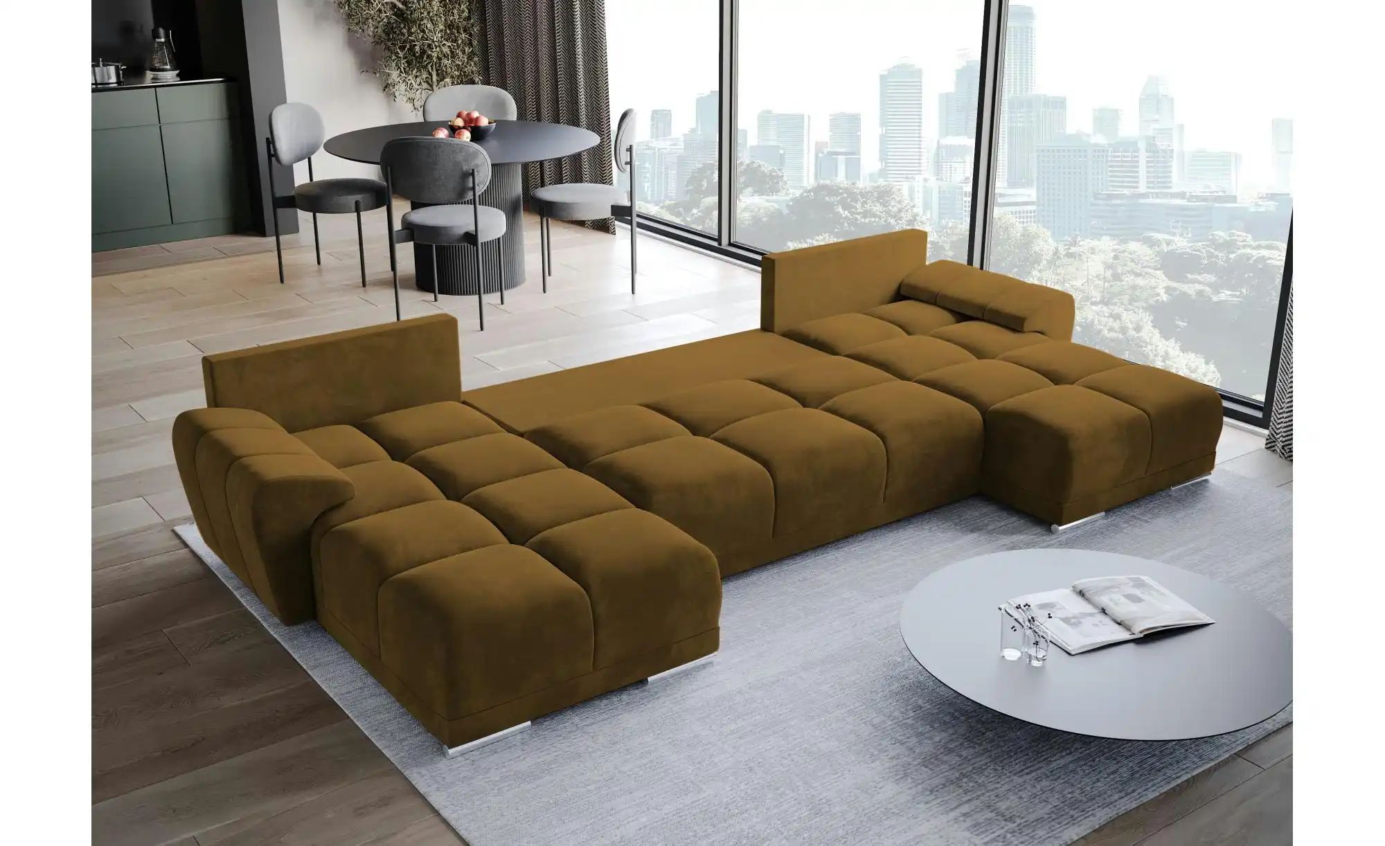 Thumbnail - Wohnlandschaft  Nubes ¦ gelb ¦ Maße (cm): B: 360 H: 85 Polstermöbel > Sofas > Schlafsofas - Höffner