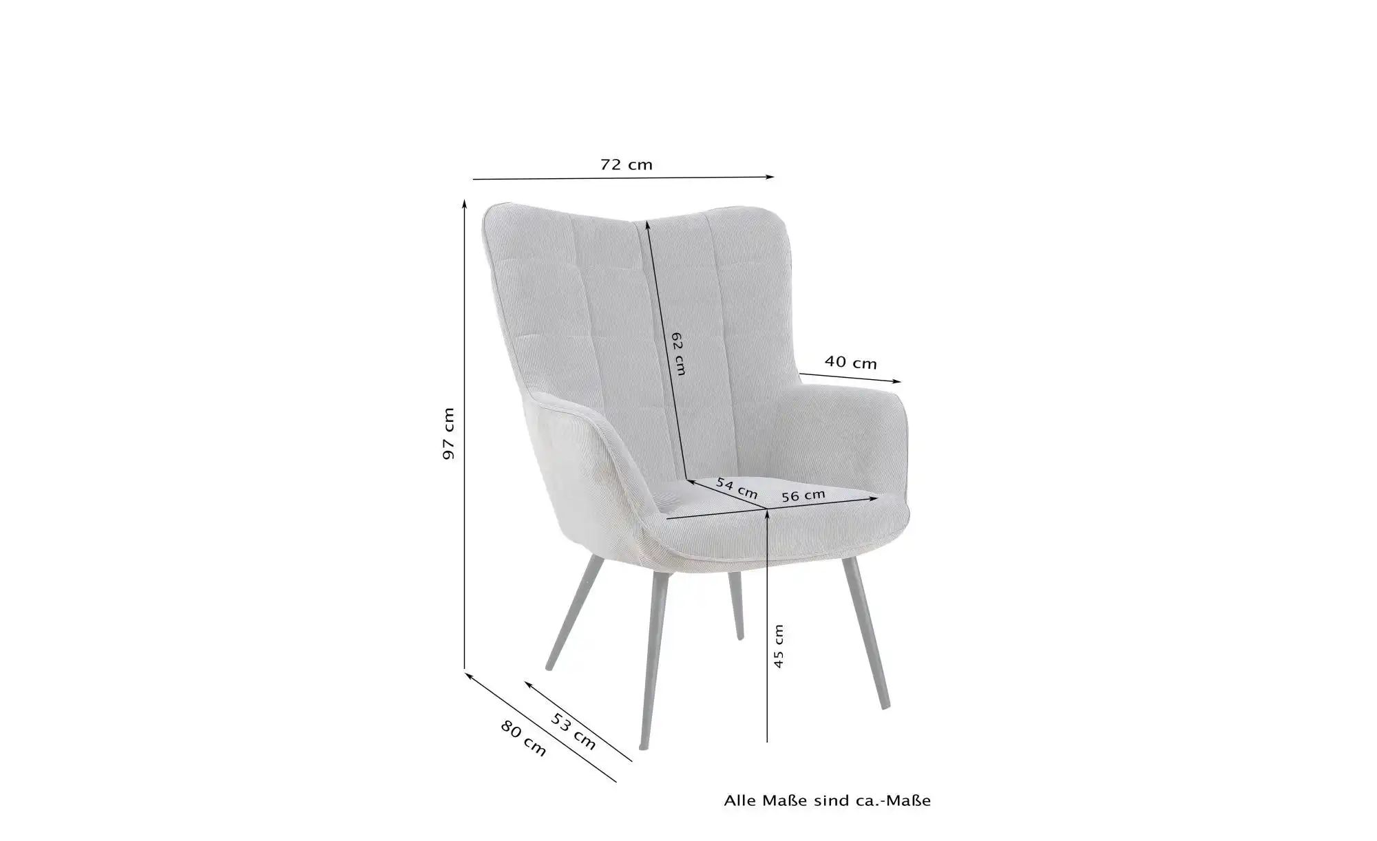 Sessel  Uta ¦ grau ¦ Maße (cm): B: 72 H: 97 Polstermöbel > Sessel > Lounge günstig online kaufen