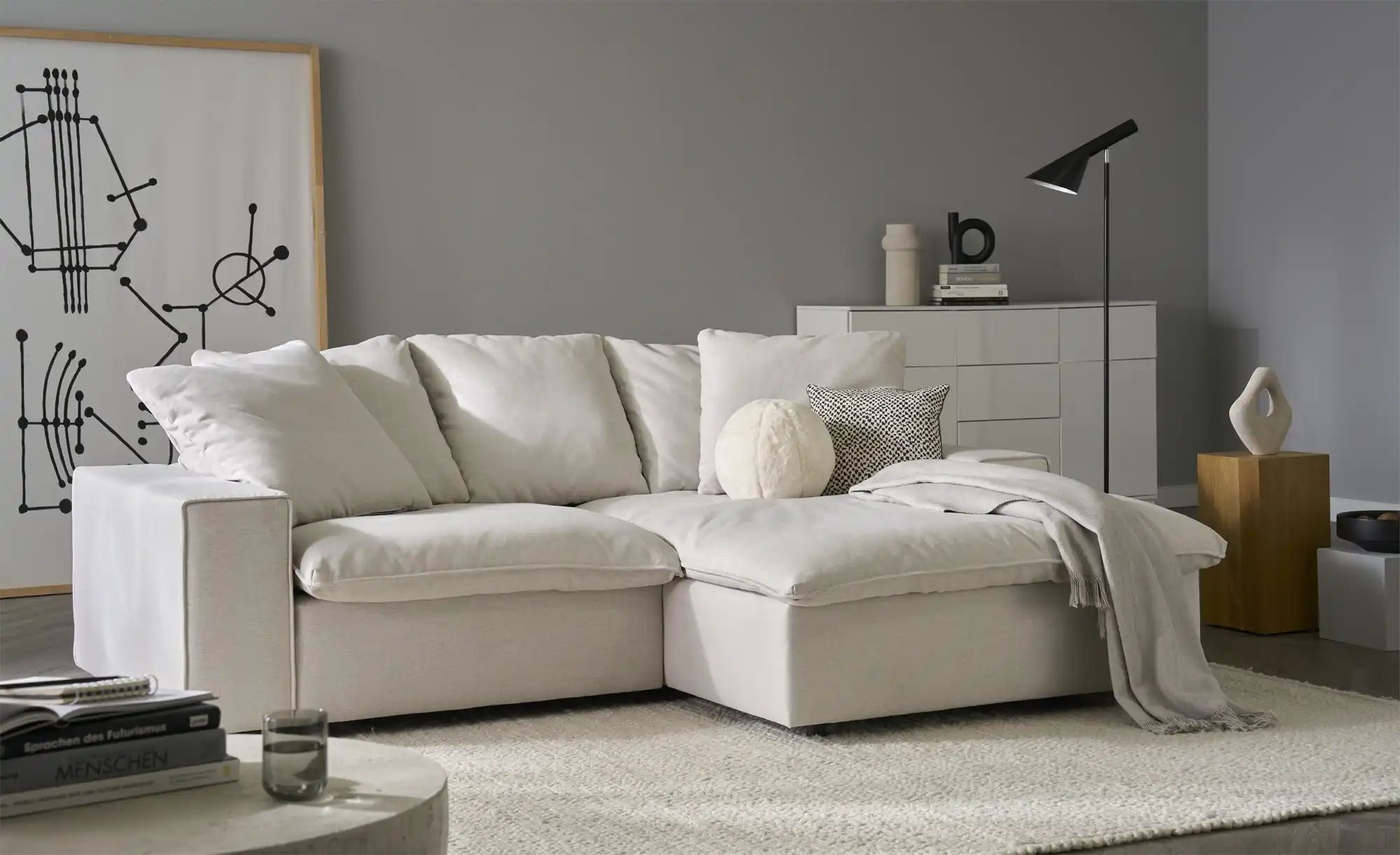 Thumbnail - SOHO Ecksofa  Kini ¦ creme ¦ Maße (cm): B: 230 H: 83 T: 180.0 Polstermöbel > Sofas > Ecksofas - Höffner