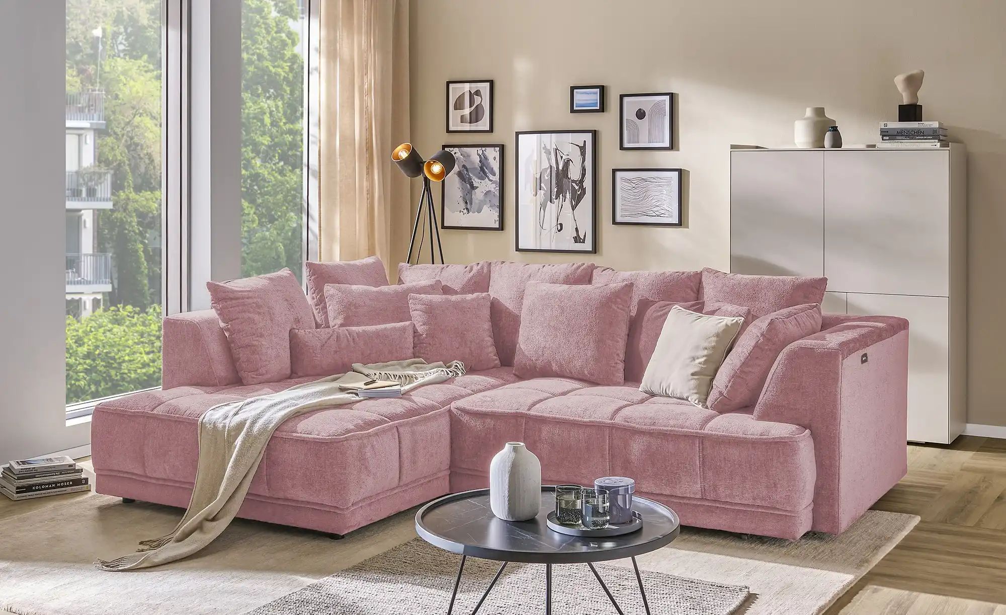 Thumbnail - switch Ecksofa  Tiga ¦ rosa/pink ¦ Maße (cm): B: 285 H: 88 T: 205.0 Polstermöbel > Sofas > Ecksofas - Höffner