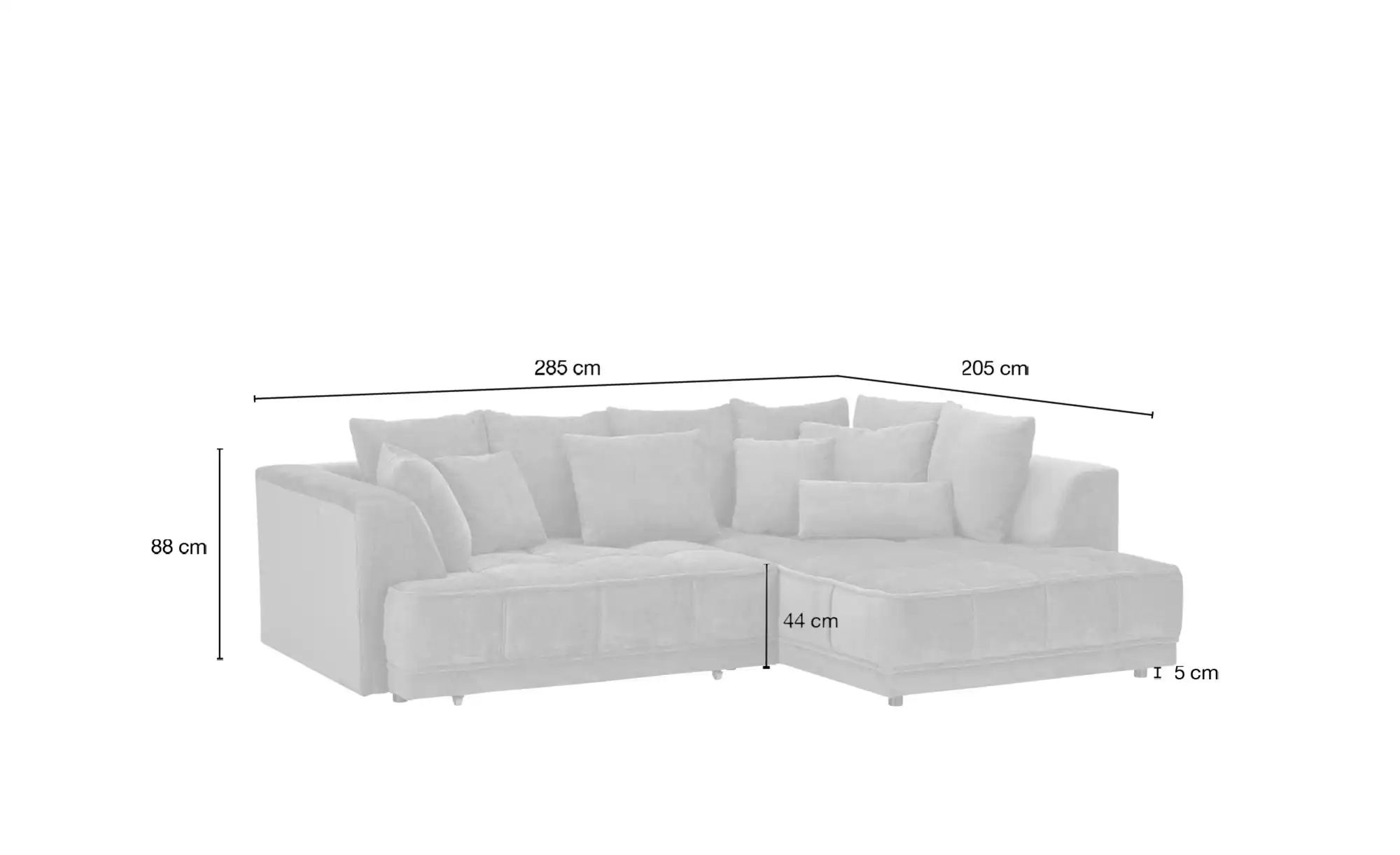 Thumbnail - switch Ecksofa  Tiga ¦ beige ¦ Maße (cm): B: 285 H: 88 T: 205.0 Polstermöbel > Sofas > Ecksofas - Höffner