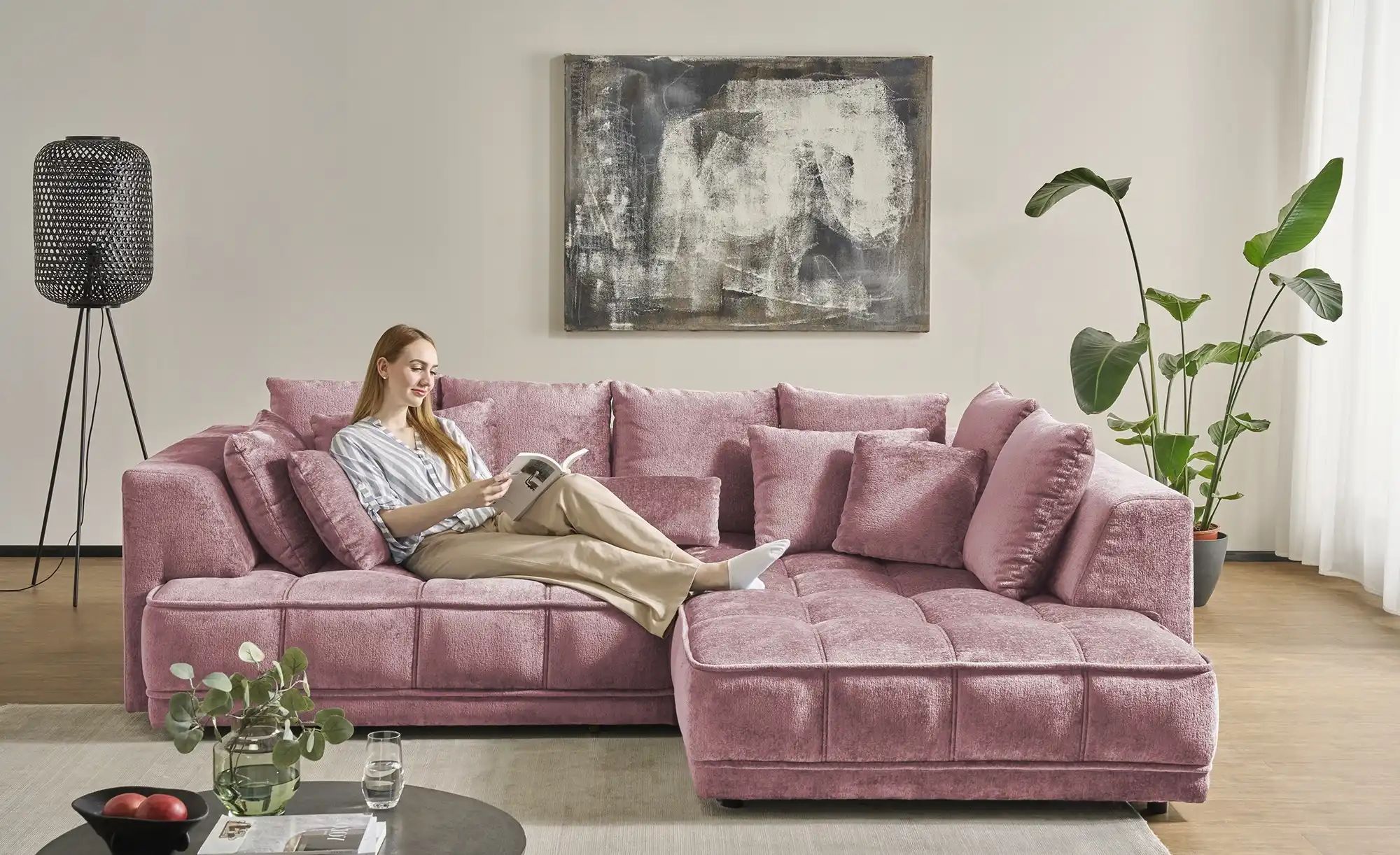 switch Ecksofa  Tiga ¦ rosa/pink ¦ Maße (cm): B: 285 H: 88 T: 205.0 Polster günstig online kaufen