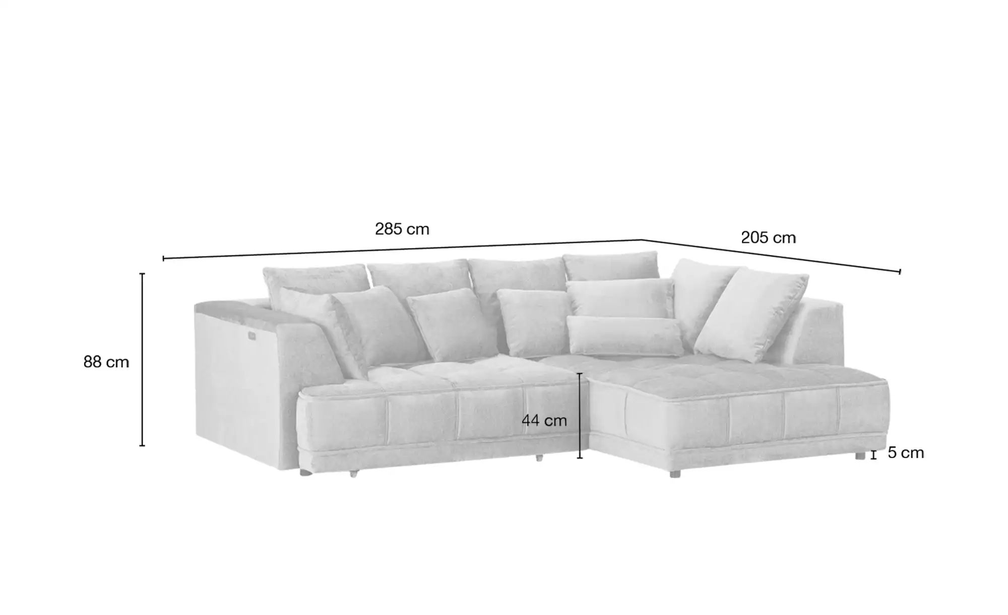 switch Ecksofa  Tiga ¦ lila/violett ¦ Maße (cm): B: 285 H: 88 T: 205.0 Pols günstig online kaufen