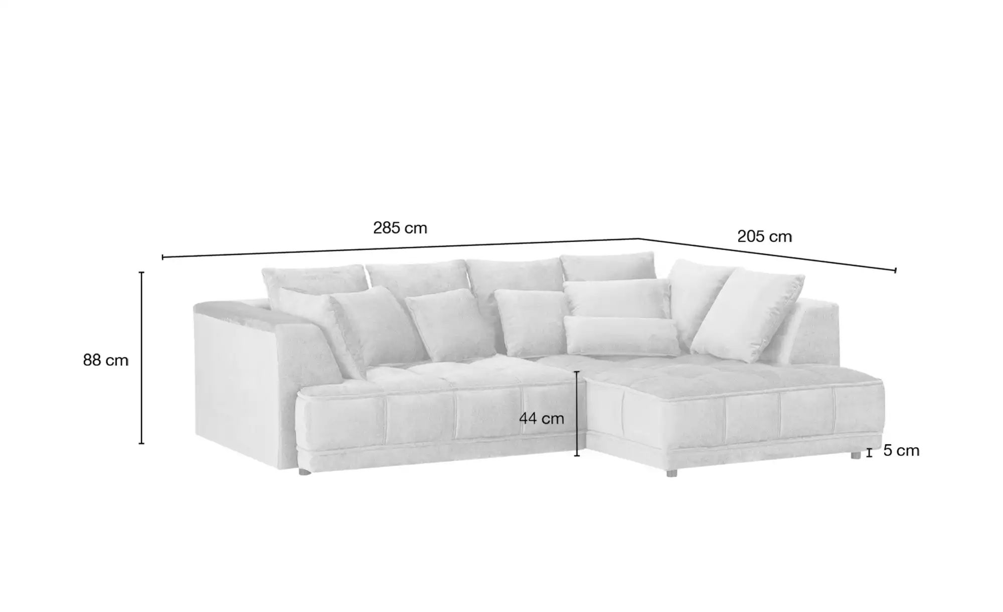 switch Ecksofa  Tiga ¦ rosa/pink ¦ Maße (cm): B: 285 H: 88 T: 205.0 Polster günstig online kaufen