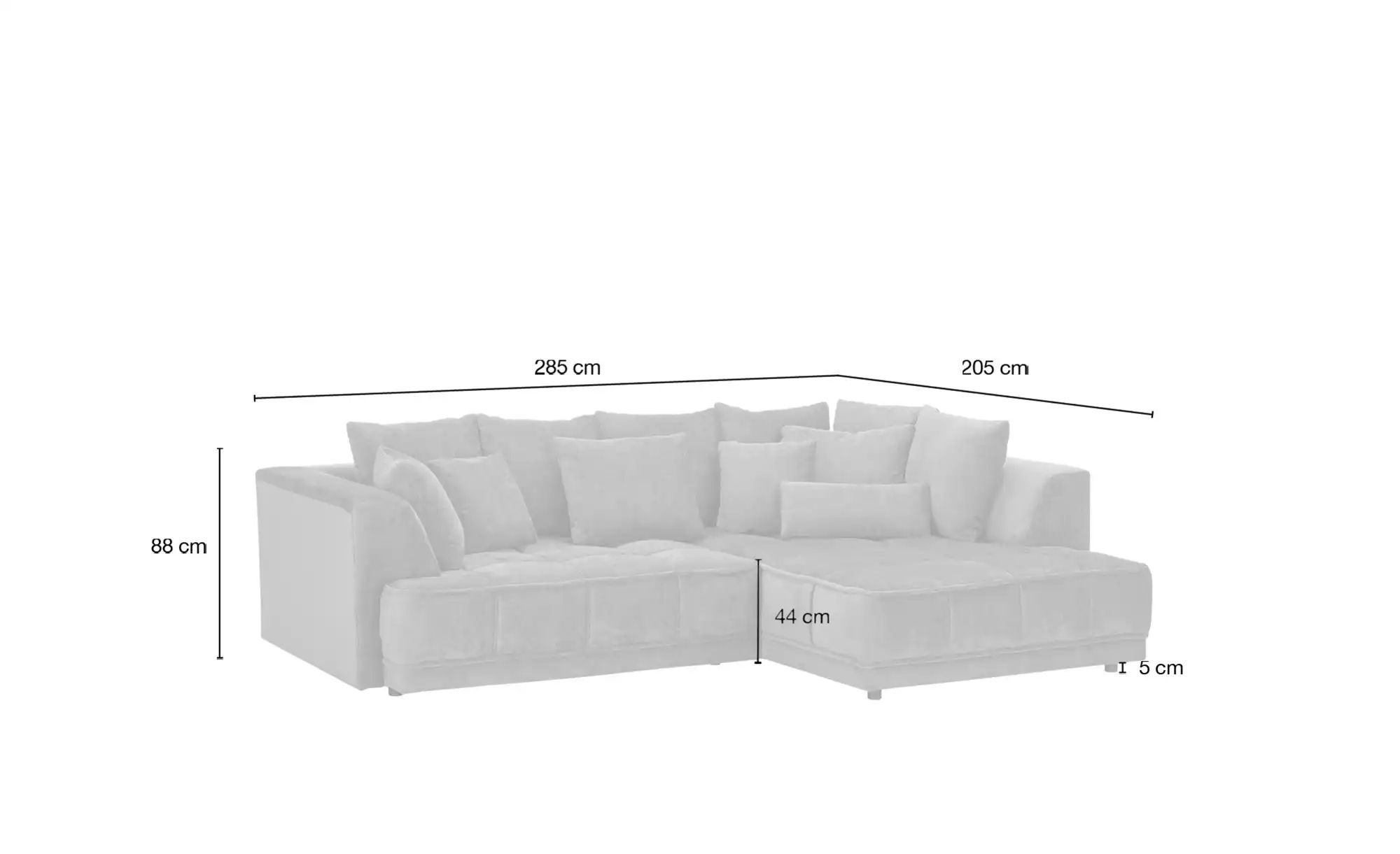 switch Ecksofa  Tiga ¦ lila/violett ¦ Maße (cm): B: 285 H: 88 T: 205.0 Pols günstig online kaufen