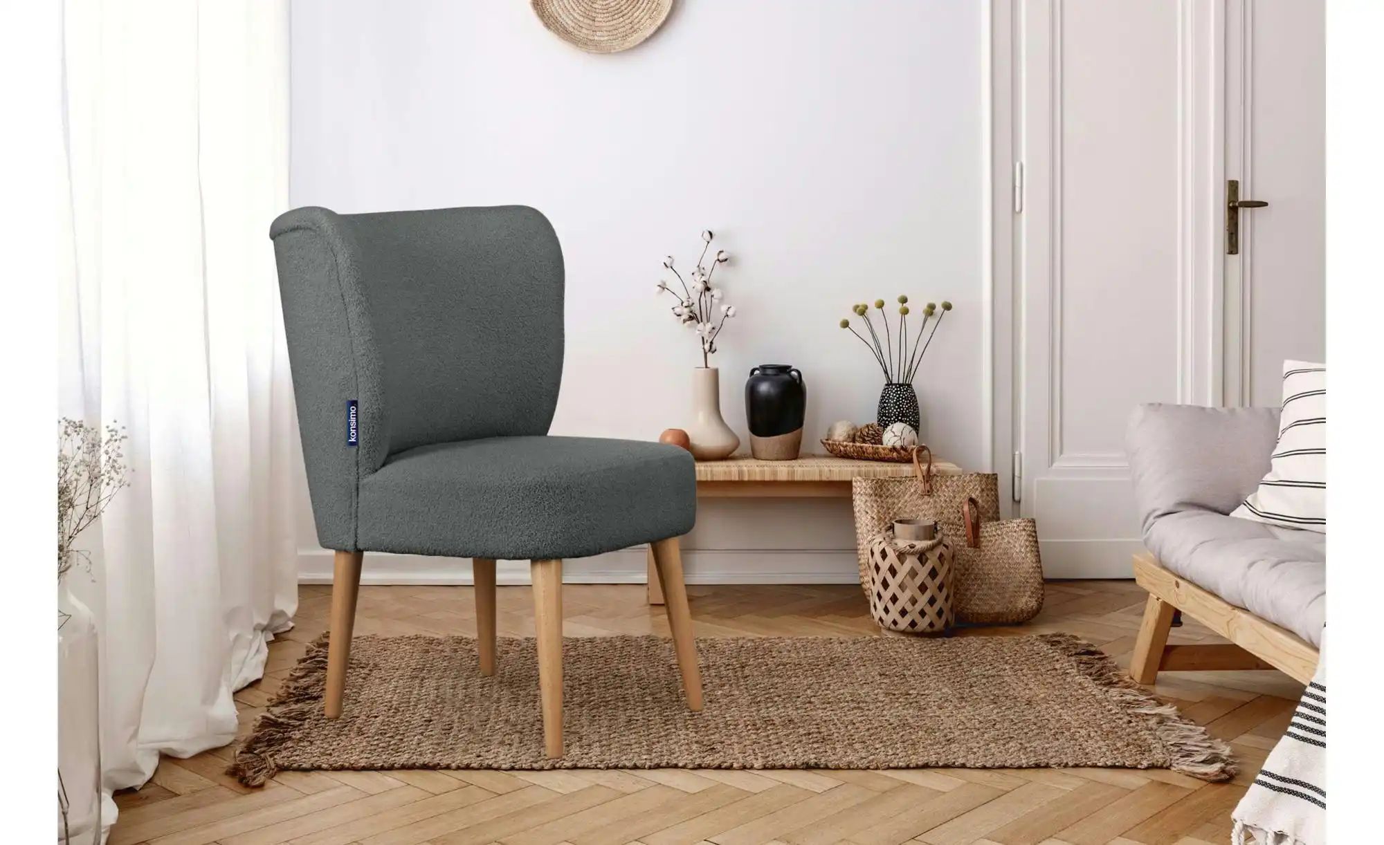 KONSIMO Sessel  Appa ¦ grau ¦ Maße (cm): B: 63 H: 89 Polstermöbel > Sessel günstig online kaufen