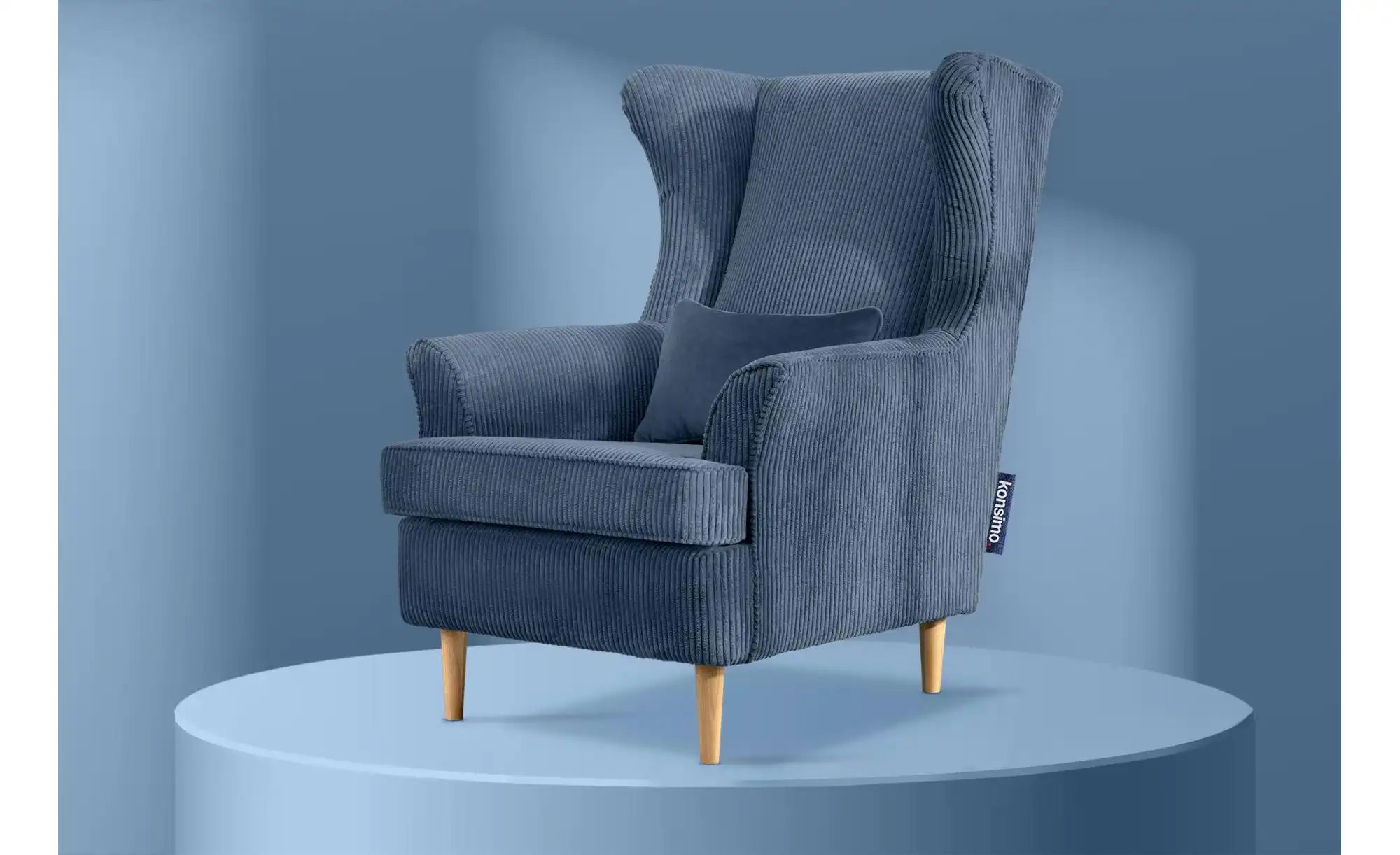 KONSIMO Ohrensessel  Stralis ¦ blau ¦ Maße (cm): B: 82 H: 108 Polstermöbel günstig online kaufen