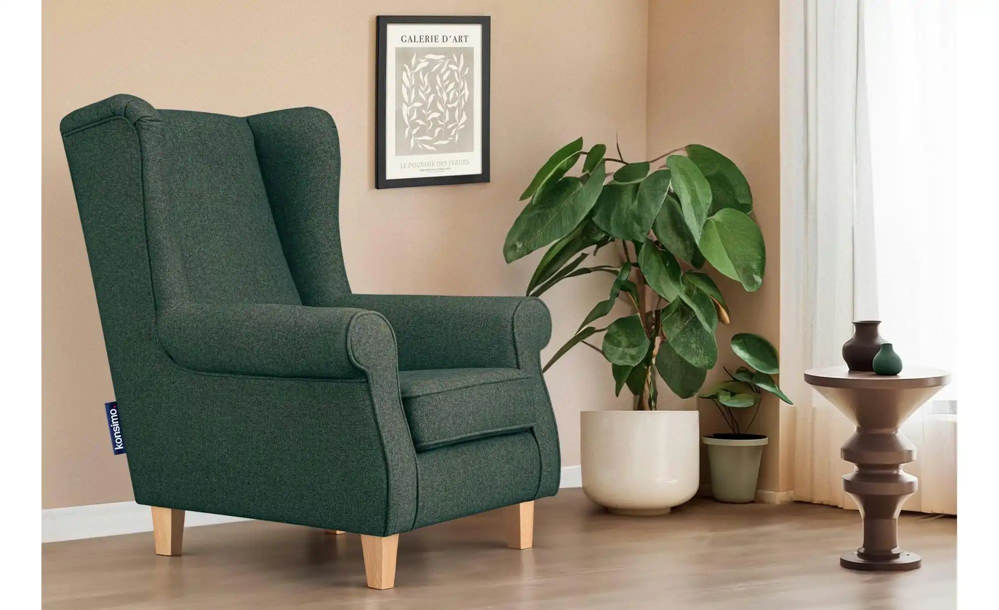 Thumbnail - KONSIMO Ohrensessel Miles ¦ blau ¦ Maße (cm): B: 82 H: 105 Polstermöbel > Sessel > Ohrensessel - Höffner