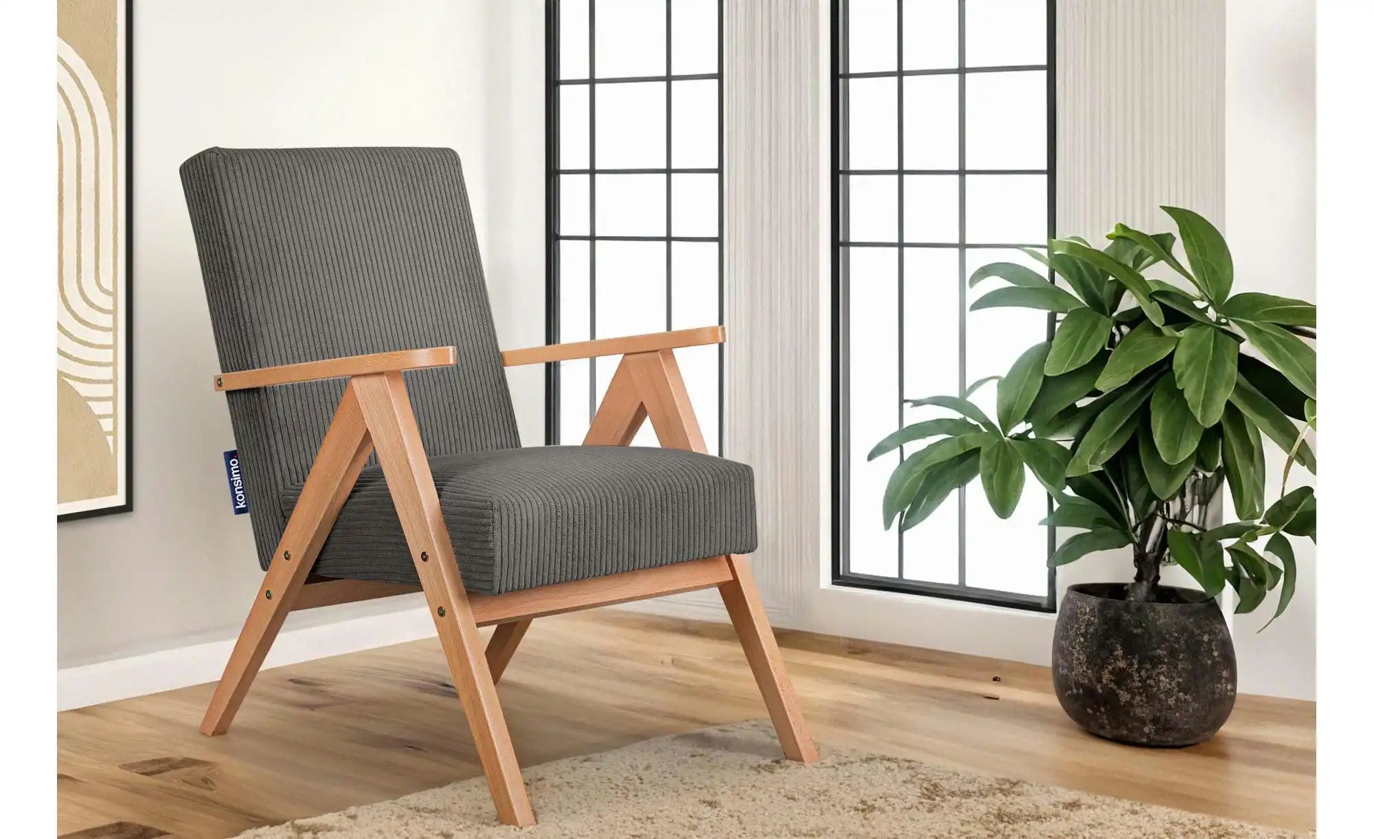 Thumbnail - KONSIMO Sessel  Naset ¦ grau ¦ Maße (cm): B: 60 H: 90 Polstermöbel > Sessel > Polstersessel - Höffner