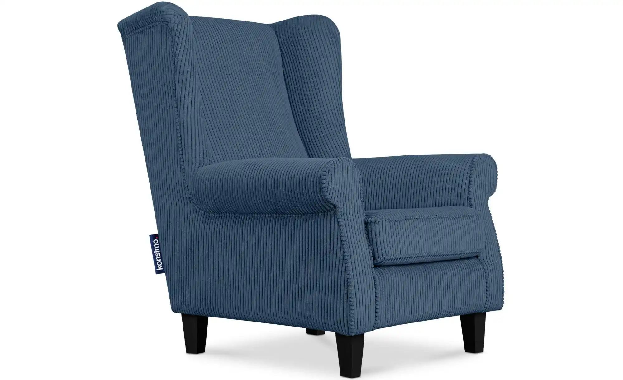 KONSIMO Ohrensessel  Miles ¦ blau ¦ Maße (cm): B: 82 H: 105 Polstermöbel > günstig online kaufen