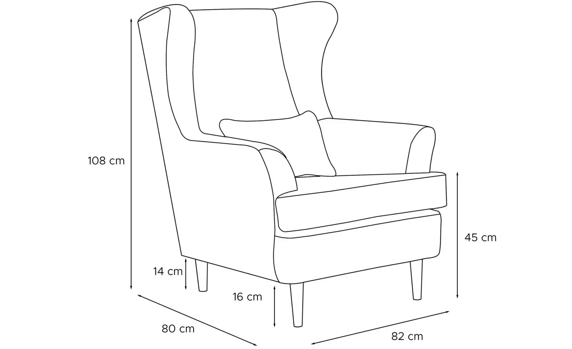 Thumbnail - KONSIMO Ohrensessel  Stralis ¦ grau ¦ Maße (cm): B: 82 H: 108 Polstermöbel > Sessel > Ohrensessel - Höffner