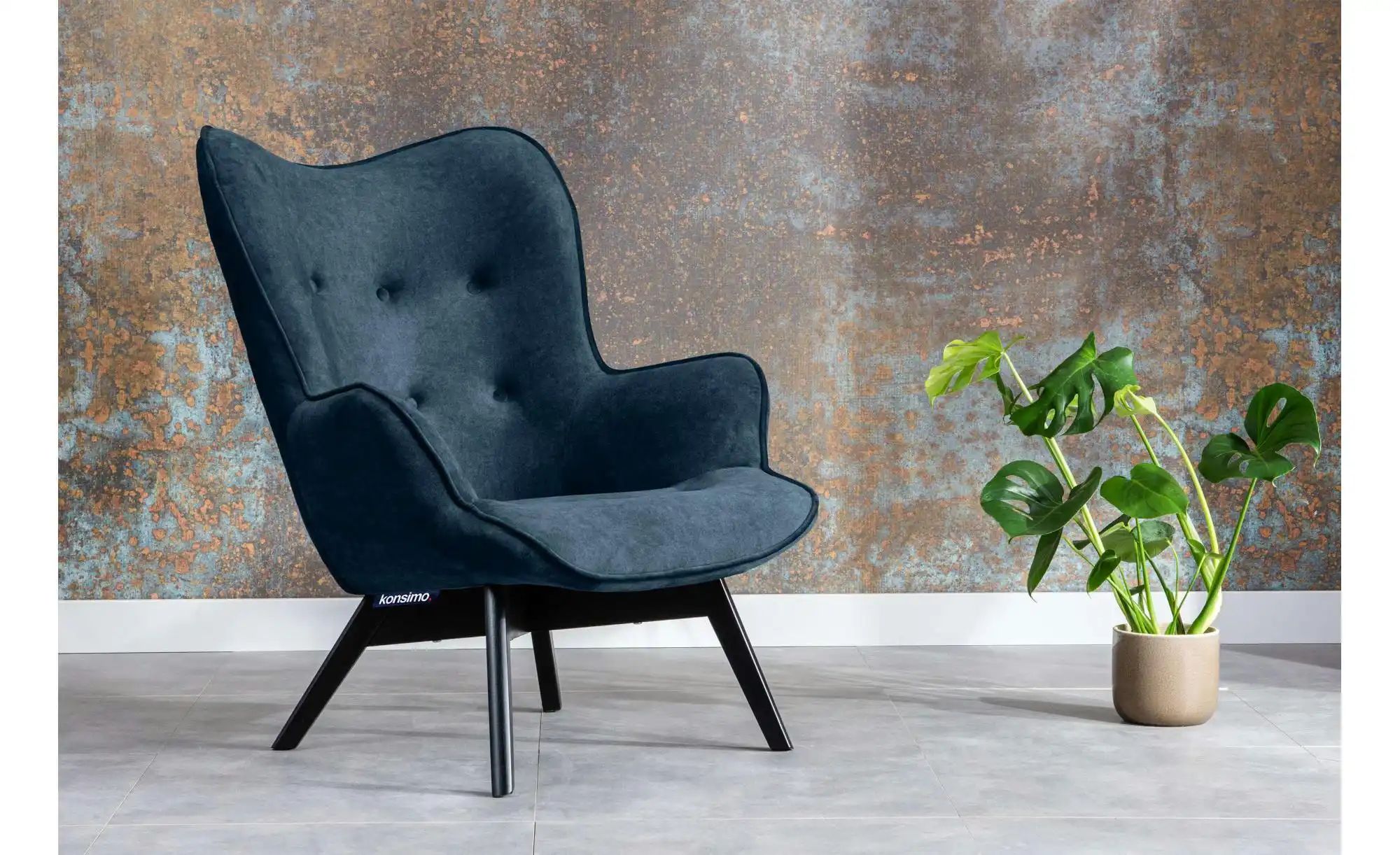 KONSIMO Sessel  Glori ¦ blau ¦ Maße (cm): B: 78 H: 94 Polstermöbel > Sessel günstig online kaufen