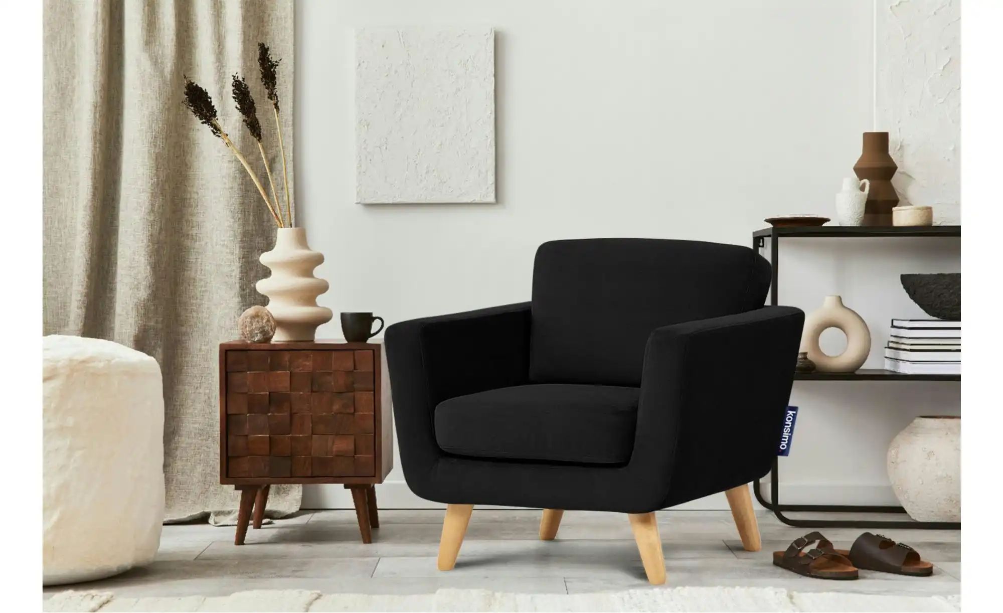 KONSIMO Sessel  Tagio ¦ schwarz ¦ Maße (cm): B: 86 H: 80 Polstermöbel > Ses günstig online kaufen