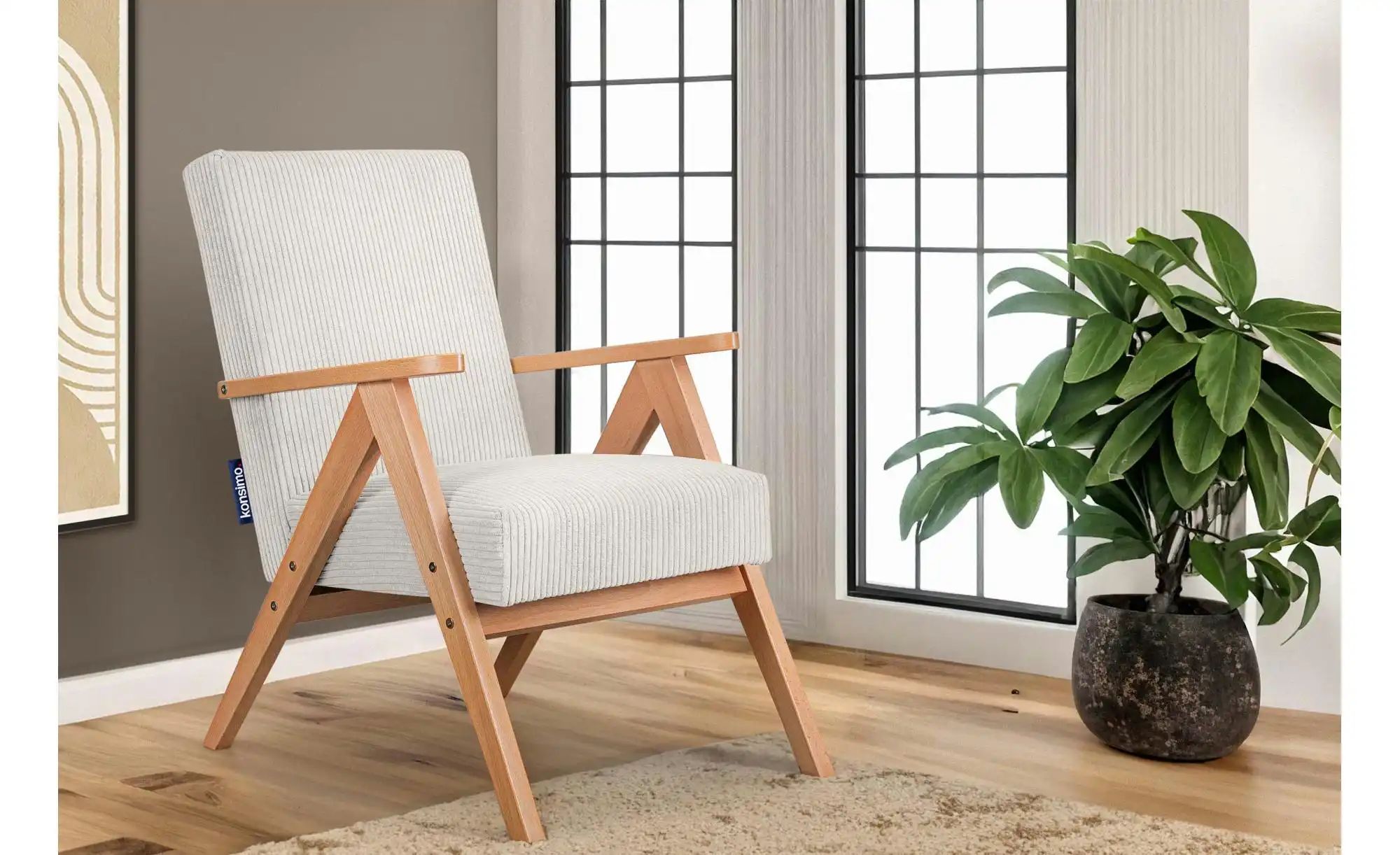 Thumbnail - KONSIMO Sessel Naset ¦ creme ¦ Maße (cm): B: 60 H: 90 Polstermöbel > Sessel > Polstersessel - Höffner