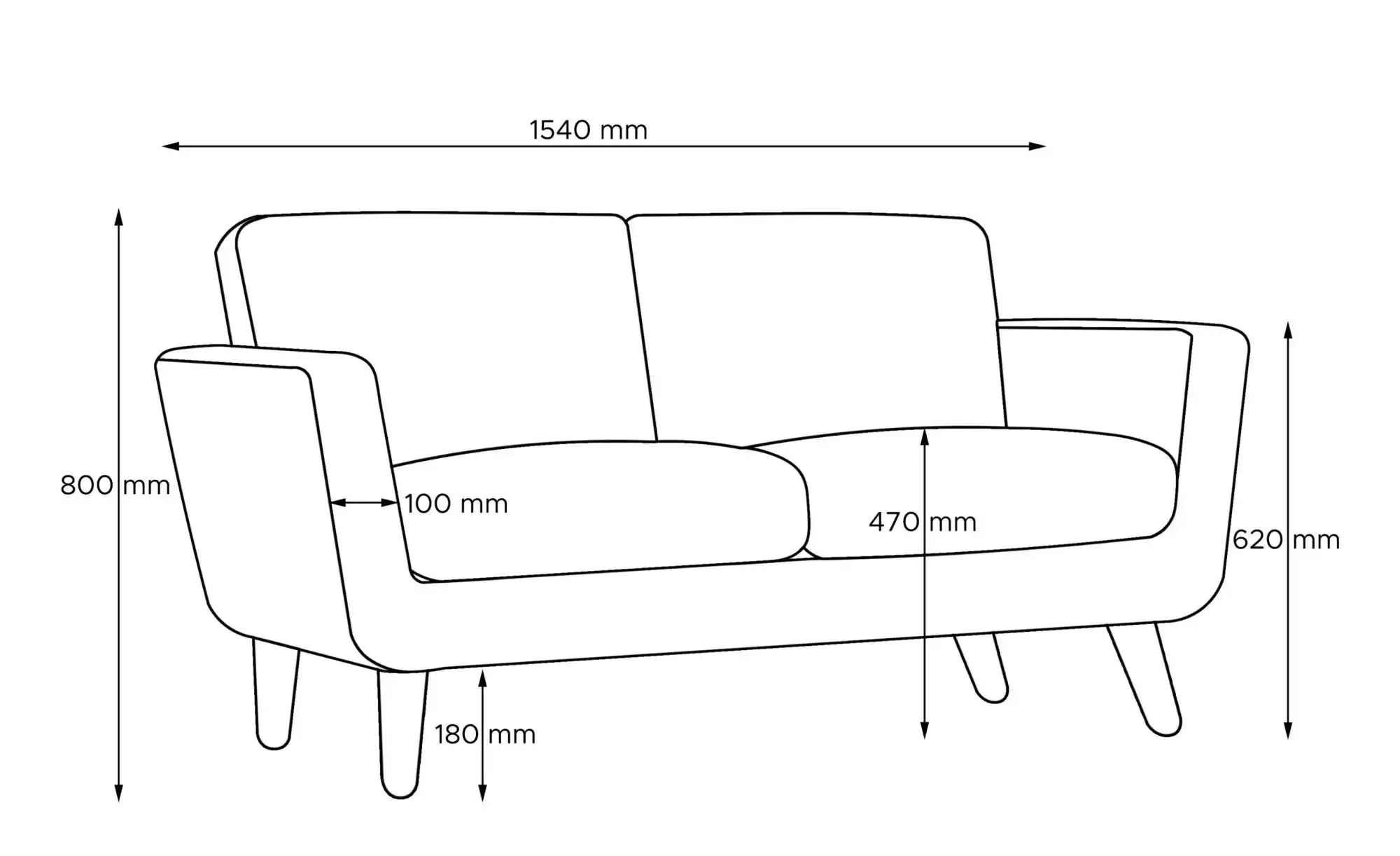KONSIMO Einzelsofa  Tagio ¦ schwarz ¦ Maße (cm): H: 80 Polstermöbel > Sofas günstig online kaufen