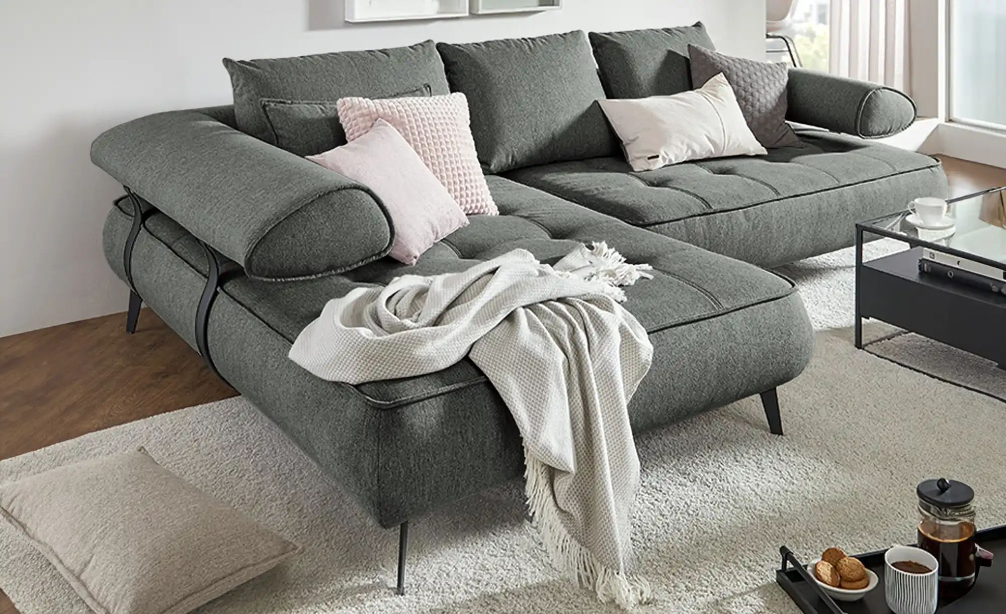 Thumbnail - switch Ecksofa  Seledo ¦ grau ¦ Maße (cm): B: 284 H: 88 T: 193.0 Polstermöbel > Sofas > Ecksofas - Höffner