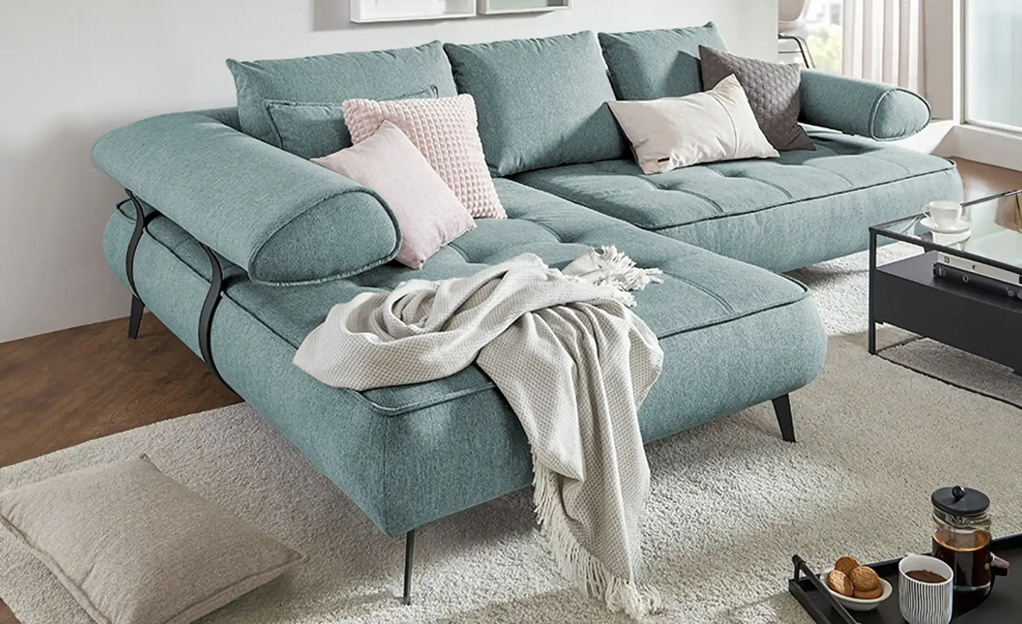 Thumbnail - switch Ecksofa  Seledo ¦ blau ¦ Maße (cm): B: 284 H: 88 T: 193.0 Polstermöbel > Sofas > Ecksofas - Höffner
