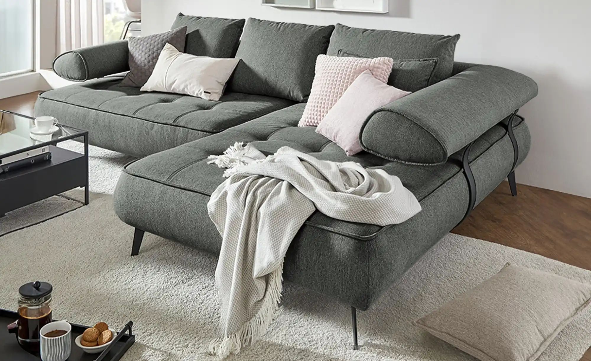 switch Ecksofa  Seledo ¦ grau ¦ Maße (cm): B: 284 H: 88 T: 193.0 Polstermöb günstig online kaufen